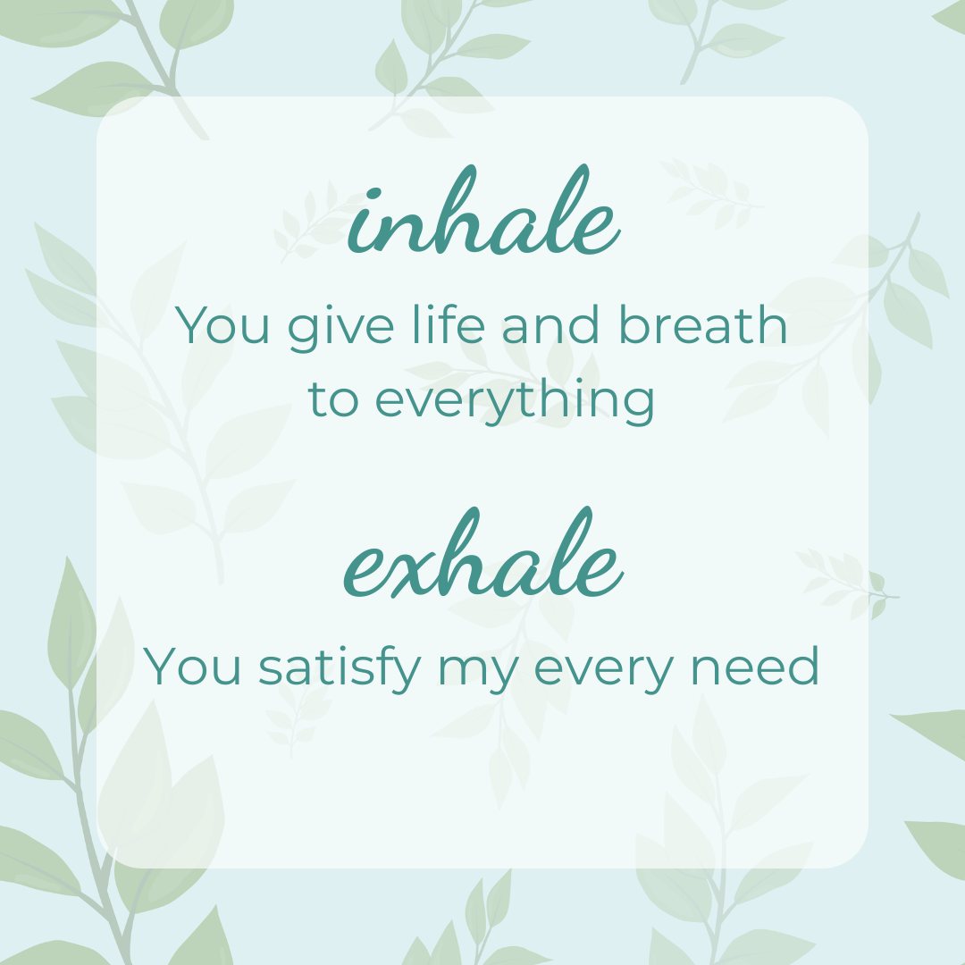Pause for a moment and become aware of your breath.
The steady inhale. The slow exhale.
Scripture reminds us that every breath we take is a gift. It is given and sustained by God Himself. There is nothing you need to strive for at this moment. The One who gives you breath also knows your every need.
Let this truth move through you as you breathe:
Inhale: You give life and breath to everything.
Exhale: You satisfy my every need.
“He himself gives life and breath to everything, and he satisfies every need.”
— Acts 17:25
(Breath prayer adapted from Jennifer Tucker’s Breath as Prayer, shared with appreciation.)
#BreathPrayer #BreatheInGrace #ScriptureForAnxiety #FaithAndMentalHealth #ChristianCounseling #RootedInTruth #PeaceInHisPresence #GroundedInGrace #SacredBreath #GodIsNear #RestForYourSoul #SlowDownAndBreathe #RootedHopeCounseling