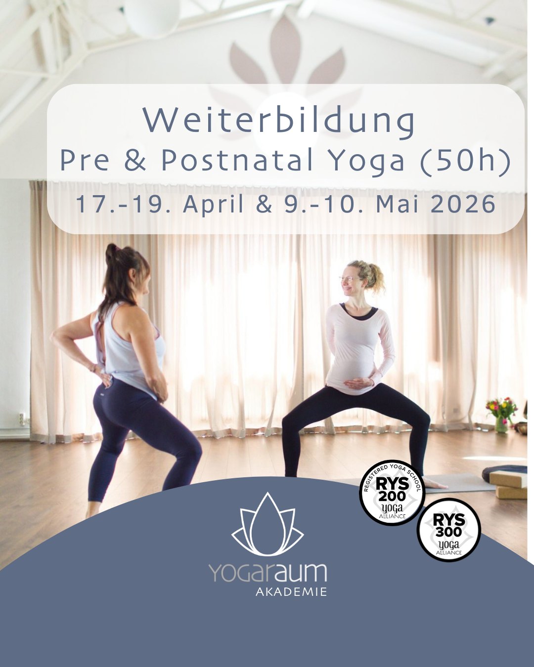 🤍 Yoga begleitet, wenn Leben entsteht.
🧘♀️Ausnahmezustand: Schwangerschaft und die Zeit nach der Geburt sind Phasen tiefer Veränderung – körperlich, emotional und seelisch. Yoga kann hier zu einem sicheren Anker werden.
👉Genau hier setzt unsere Weiterbildung Pre- & Postnatal Yoga an.
✨ Für wen ist diese Weiterbildung?
Diese praxisorientierte Weiterbildung richtet sich an:
• Yogalehrer:innen, die Frauen in Schwangerschaft & Rückbildung kompetent und achtsam begleiten möchten
• Lehrer:innen, die ihr Wissen um den weiblichen Körper vertiefen wollen
• alle, die Yoga als unterstützenden, stärkenden und schützenden Raum für werdende & frischgebackene Mütter verstehen.
🌿 Was dich erwartet
In dieser 50 UE Weiterbildung lernst du,
• sichere & sinnvolle Yogapraxen für Schwangerschaft & Postnatalzeit anzuleiten
• anatomische & physiologische Veränderungen zu verstehen
• auf individuelle Bedürfnisse, Grenzen & Emotionen einzugehen
• Frauen in dieser sensiblen Lebensphase mit Vertrauen, Klarheit & Herz zu begleiten.
Geleitet wird die Weiterbildung von Yogaraum-Gründerin Ina Bubik und Hebamme Julia Wiedemann – eine kraftvolle Verbindung aus Yoga, Atem, Körperwissen & Hebammenkompetenz.
📅 Termine
17. – 19. April 2026
9. + 10. Mai 2026
📍 Yogaraum Ravensburg
💰 Investition: Die Teilnahmegebühr sowie alle Details findest du im Beitrag und auf unserer Website: 👉 www.yogaraum-rv.de (Link in Bio👆).
🤍 Wenn du spürst, dass du Frauen in dieser besonderen Zeit achtsam, fundiert und liebevoll begleiten möchtest, dann ist diese Weiterbildung vielleicht genau dein nächster Schritt.
📲 Du willst mehr Informationen über Specials, Weiterbildungen und Yogawissen? Dann abonniere unseren Kanal!
#yogaraumravensburg #prepostnatalyoga #yogaausbildung #yogaweiterbildung
#schwangerschaftsyoga #postnatalyoga #frauenbegleiten #yogamitgefühl
#achtsamkeit #yogalehrerin