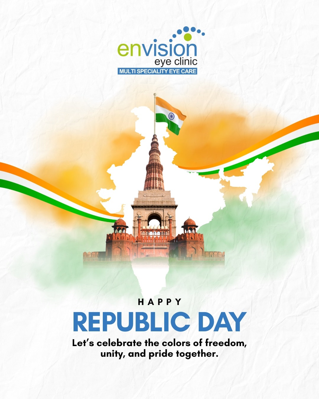 Celebrating the spirit of India 🇮🇳
A nation built on freedom, unity, and vision.
Happy Republic Day!
#RepublicDay #ProudIndian #UnityInDiversity #India #Freedom #VisionForIndia #EnvisionEyeClinic #JaiHind