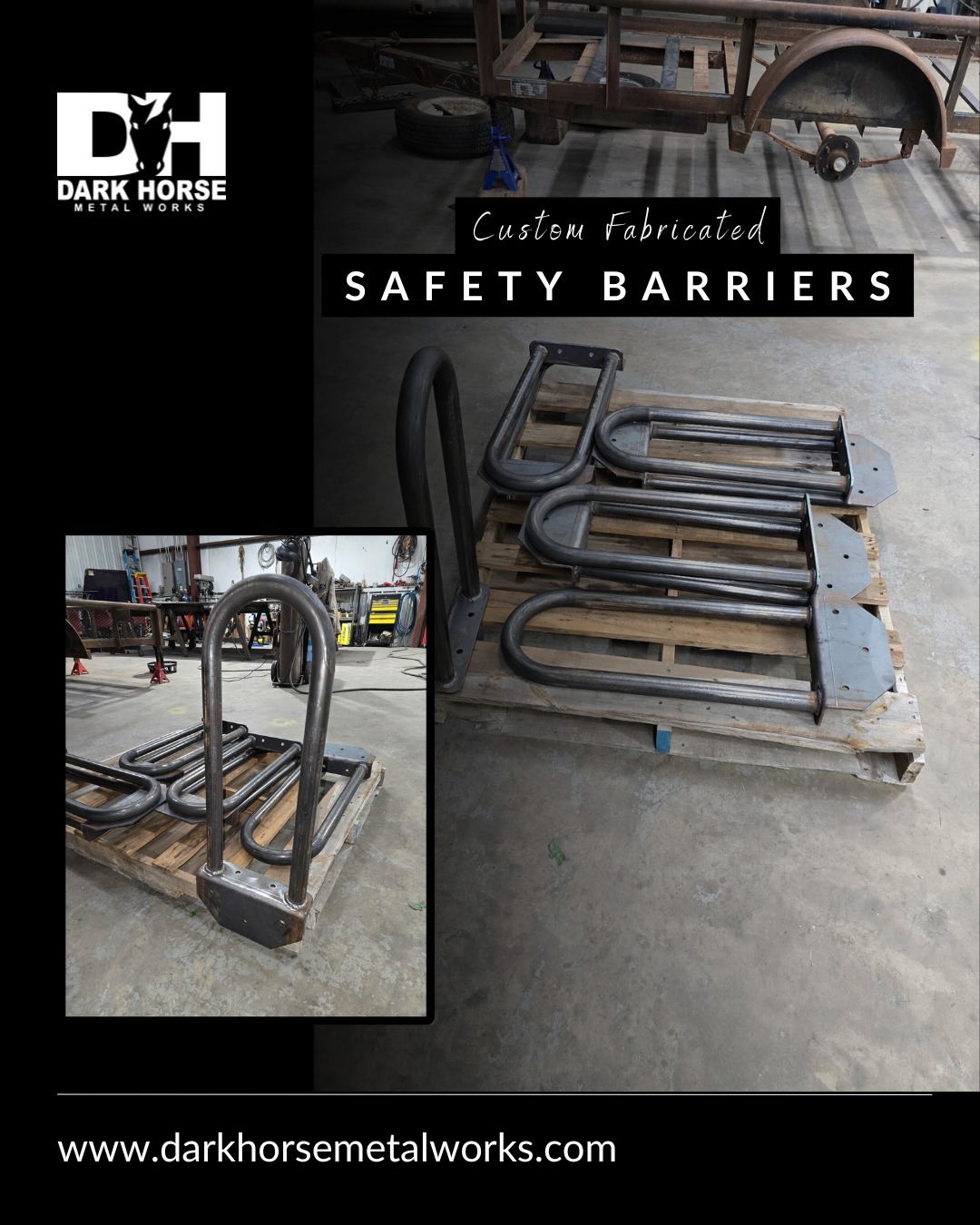 Helping to improve safety precautions for a movie theater in Odessa with barriers to fill gaps that will prevent patrons from falling through spaces. Barriers are anchored into concrete to ensure a stable, secure installation.
When you need custom parts, pieces, prototypes, components, or any other metal solution to help with your commercial or industrial operations, Dark Horse Metal Works has the knowledge and experience to help custom fabricate exactly what you need. Talk to us today and get a quote for services. Taking care of customers is our number one priority. We ensure your needs are taken care of correctly and crafted with superior quality. Learn more about us at www.darkhorsemetalworks.com
#supportyourlocalwelder #customfabrication #granburytx