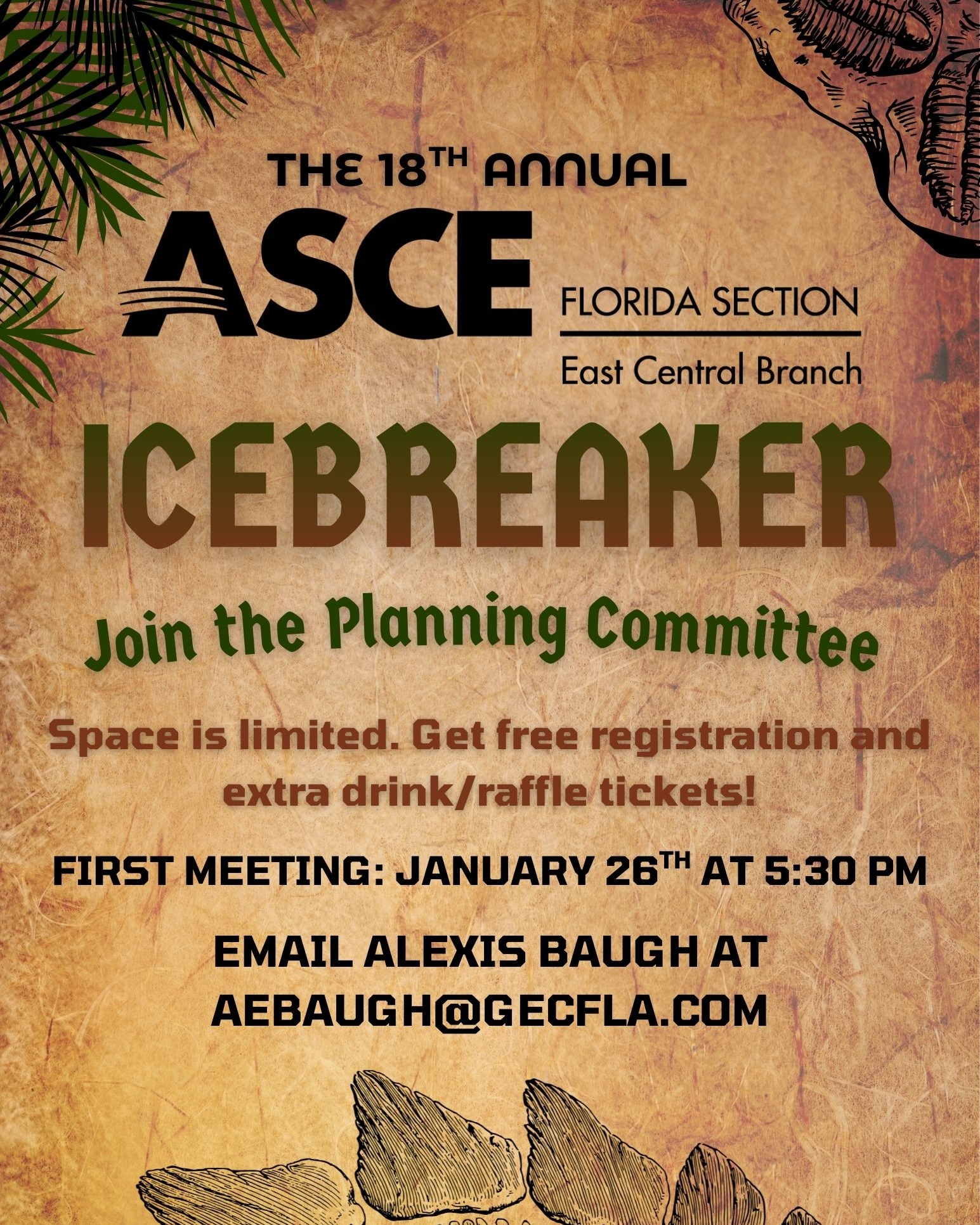 Interested in getting more involved in ECB? We are looking for a few new members for the Icebreaker planning committee. Volunteers get free registration and extra perks! Contact aebaugh@gecfla.com before our first meeting on January 26th.