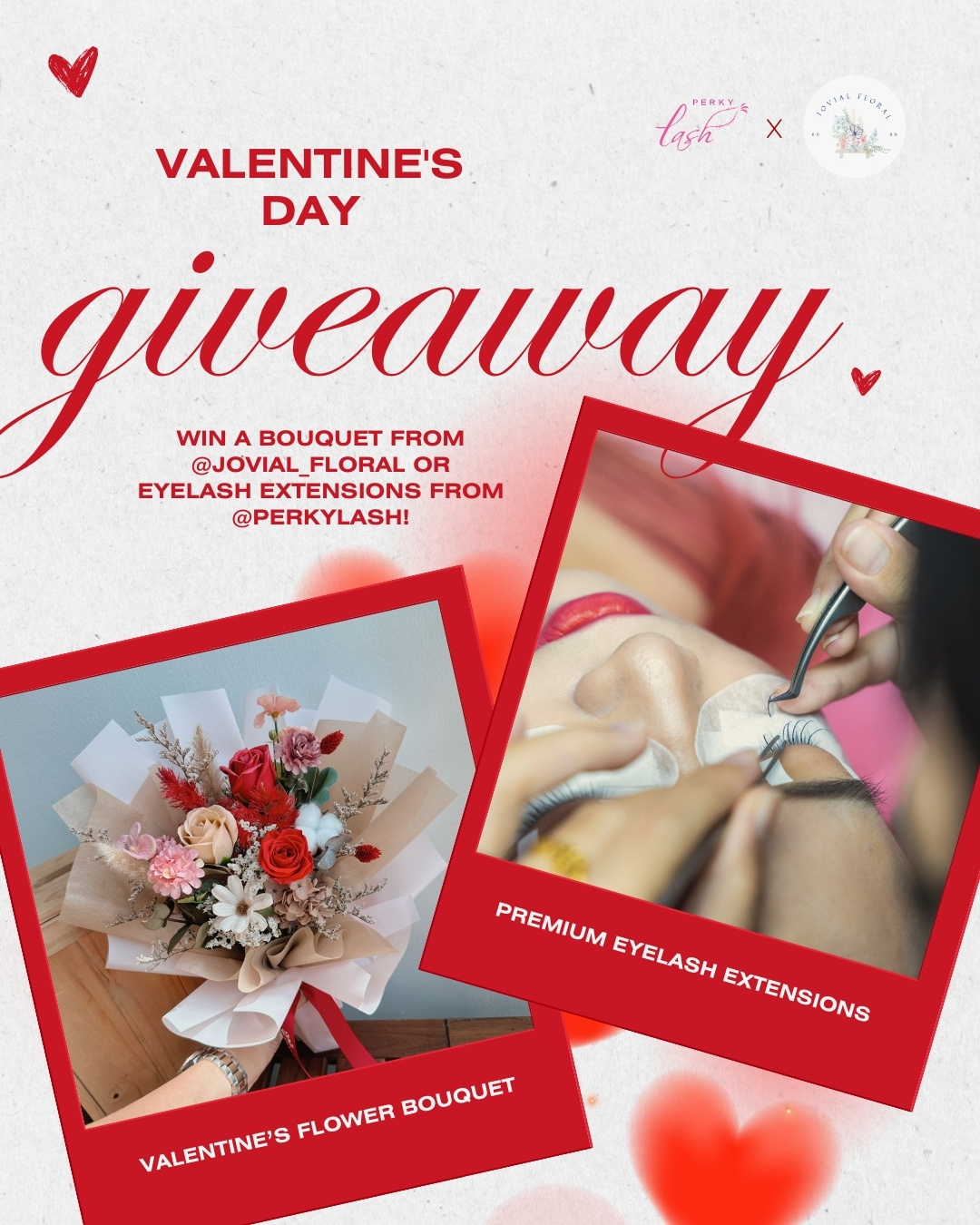 💘 VALENTINE’S DAY GIVEAWAY ALERT!
This Valentine’s, we’re teaming up with @jovial_floral to spoil you (or someone you love)!
Threre lucky winners will receive (either one):
✨ FREE Lash Extension (Premium Design) by @perkylash
💐 A beautiful bouquet from @jovial_floral
How to join:
1️⃣ Follow @perkylash & @jovial_floral
2️⃣ Like this post
3️⃣ Tag 1 friend you’d love to share the love with 💕
Winner will be announced on 9 Feb 2026 12:00PM
Good luck and happy Valentine’s! 💕✨
#valentinesday #valentinesgiveaway2026
