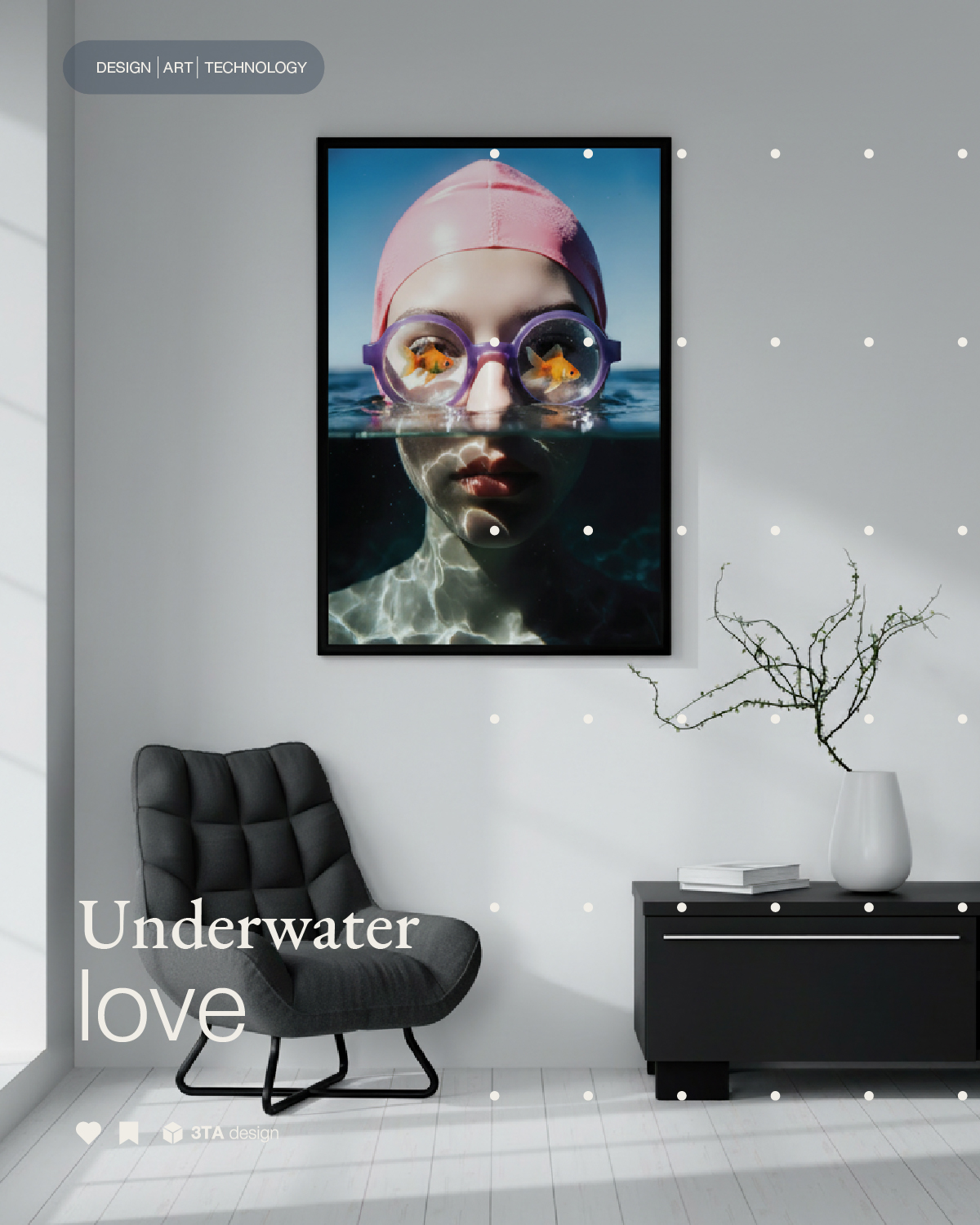 Depth is the new dimension of luxury.
Underwater Love—a study in visual immersion and the technical velocity required to capture stillness in motion.
#3TADesign #FuturisticDesign #QuietLuxury #aesthetichome #SilenceIsComplicity #underwaterlove #modernart #design