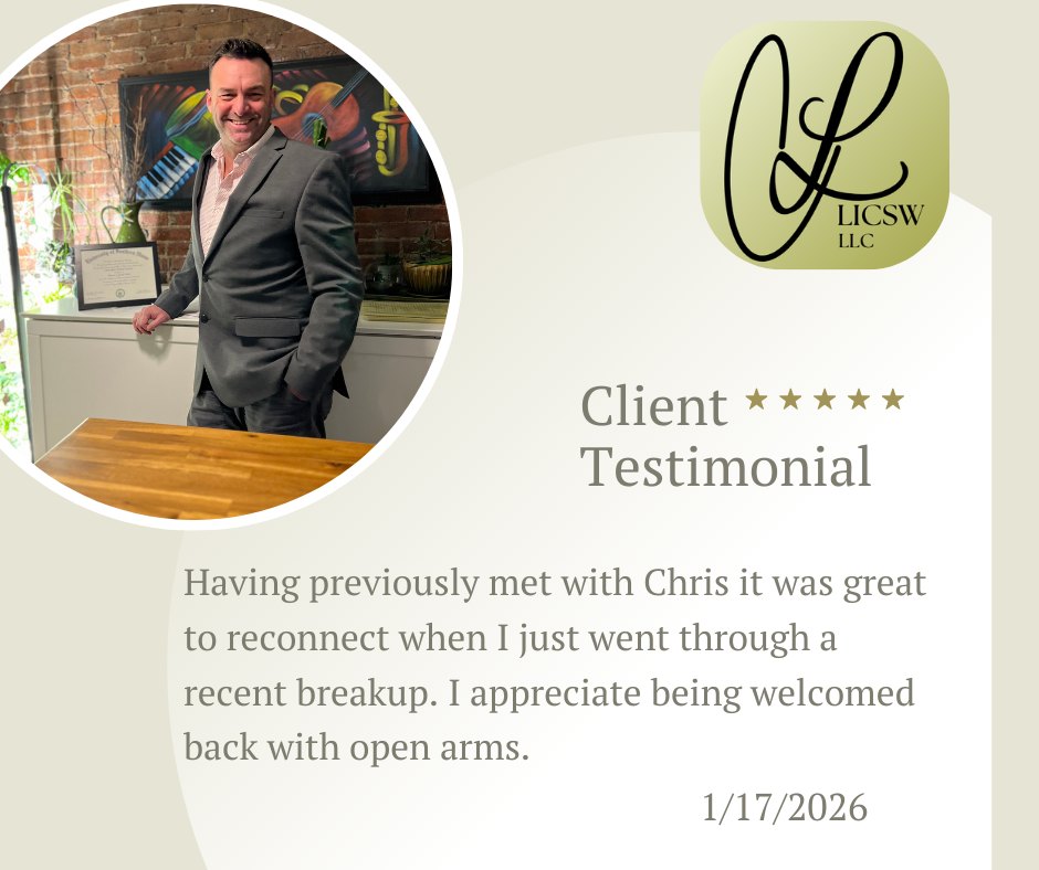Always Appreciate The Appreciation!
Welcoming New Clients
Now Accepting Insurance (BCBS and United Health Coming Soon)
Chris Lauzon, LICSW
Therapist
Boston, Massachusetts
#MentalHealth #SelfCare #PersonalGrowth #MentalWellness #Mindfulness #SelfLove #EmotionalHealth #OldMentalMuscle #NewMentalMuscle #Politics #HealingJourney #SelfImprovement #StressRelief #PositiveVibes #MentalStrength #SelfAwareness #WellBeing #MassachusettsTherapist #MentalClarity #Notate #PlanfulProcessing #Therapist #LICSW #SelfJudgement #InternalConflict #ChrisLauzonTherapist #Depression #Joy #Anxiety #MentalFreedom