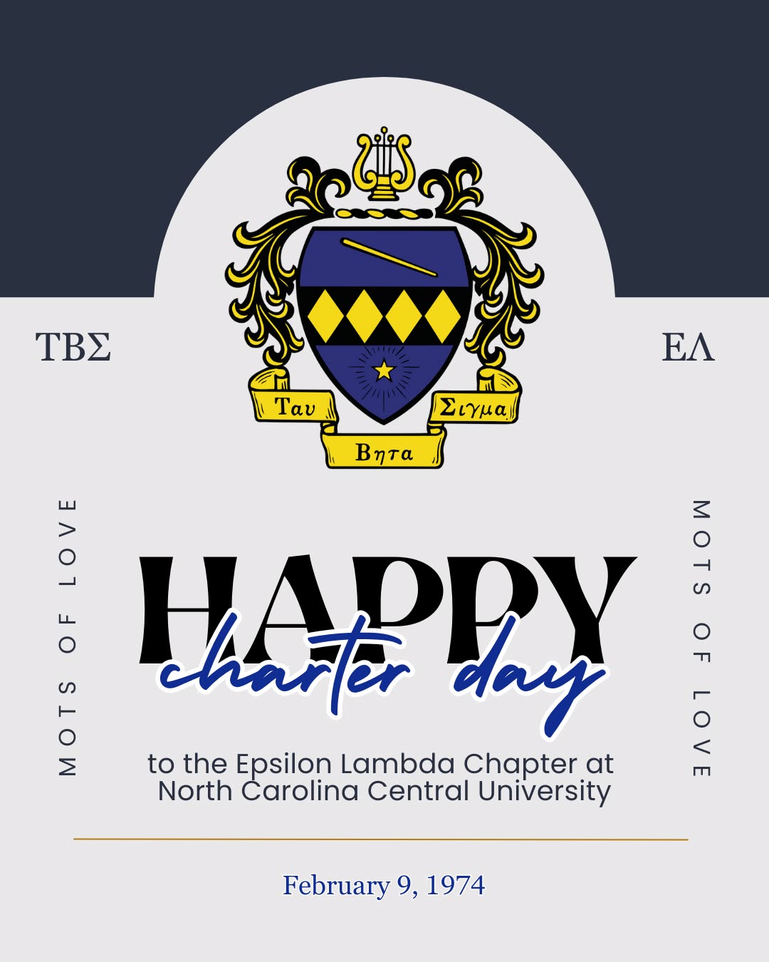 Happy Charter Day to @tbs_epsilonlambda at North Carolina Central University! Wishing your chapter continued momentum and meaningful growth this year!! 🤍💙
#motsoflove #tbsepsilonlambda #strengthexcellencediversity #forgreaterbands #charterday #taubetasigma