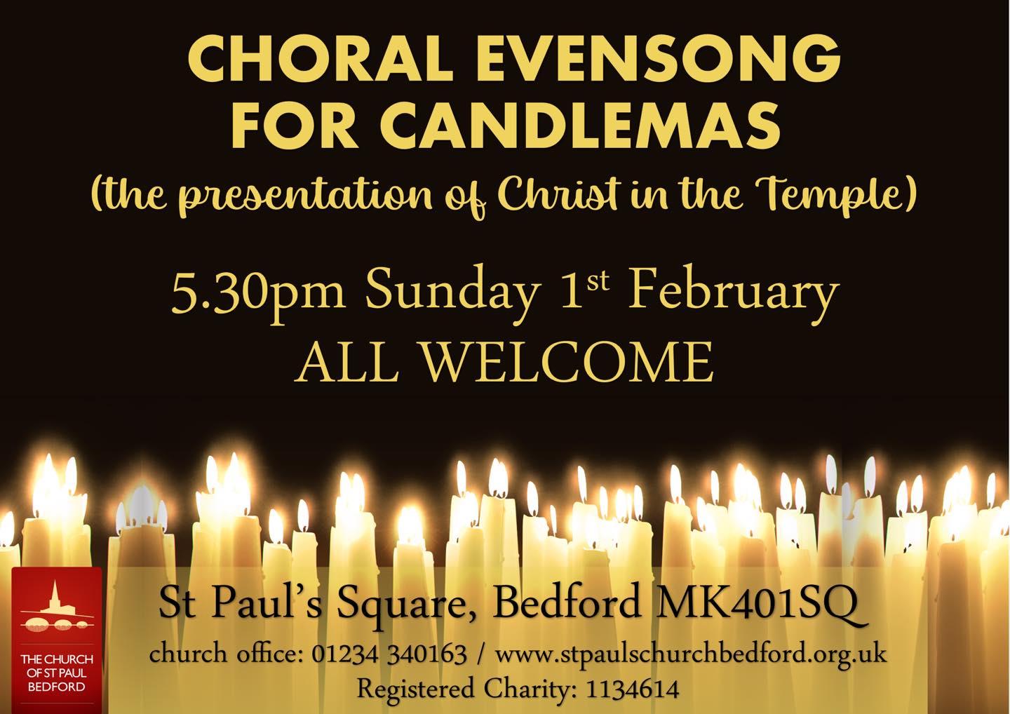 We’ve been asked in church why our Christmas tree is still up but before modern times, it was customary to keep decorations up until Candlemas, with some traditions viewing this as the ‘true’ end of the Christmas season.
Candlemas is celebrated with the Feast of the Presentation where Jesus, now a small child, is presented in the Temple and recognised by Simeon and Anna as both a ‘light to lighten the Gentiles’ and ‘the glory of God’s people, Israel’. The service also marks a departure from the celebration of Christmas towards Lent and Easter.
All are welcome to join us this Sunday at St Paul’s Church, for our Candlemas Choral Evensong service, which is at 5.30pm.