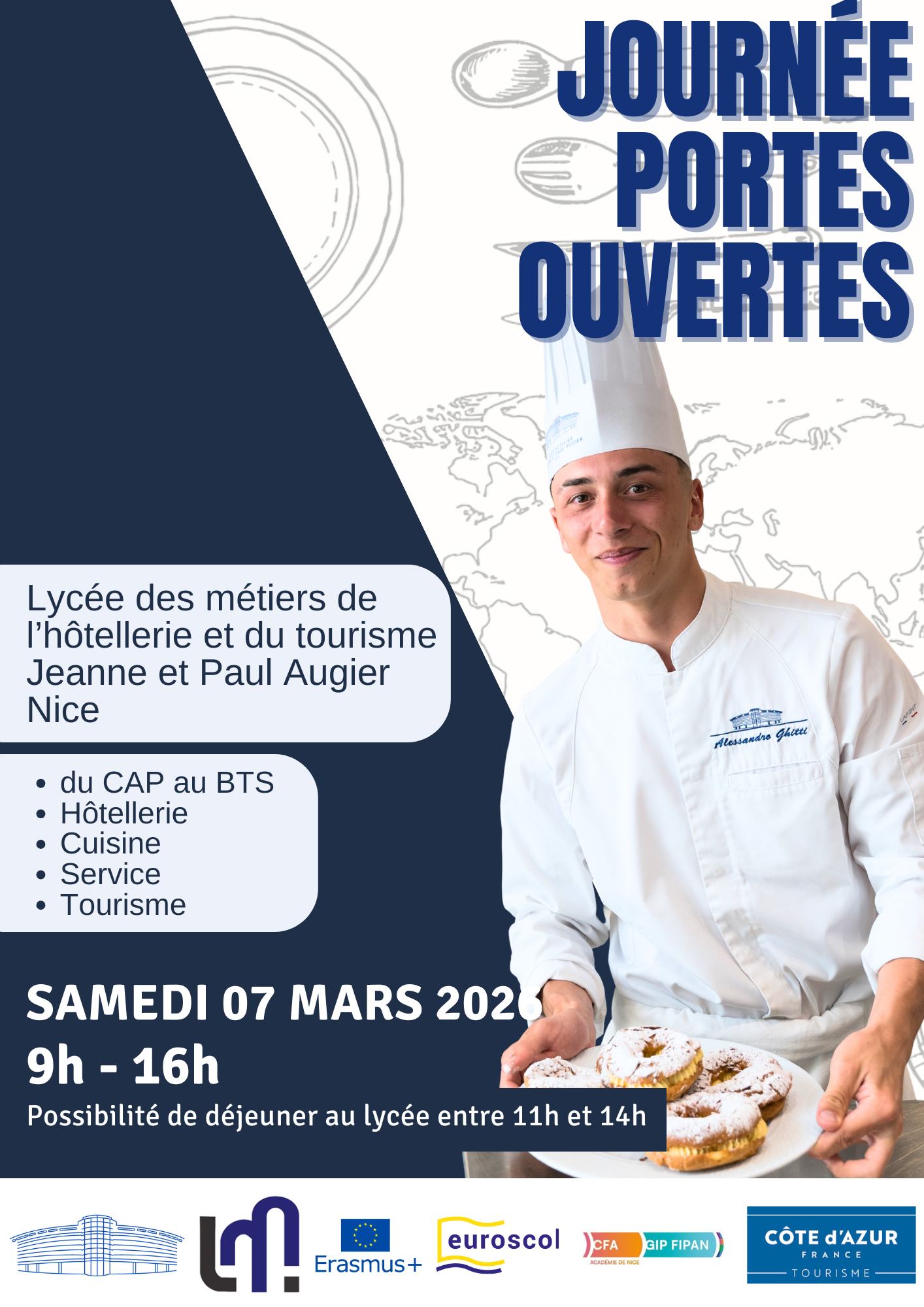 👋 Portes Ouvertes @ Lycée Jeanne et Paul Augier !
Envie de rejoindre une formation d'excellence à Nice ? 🌟 Venez nous rencontrer, visiter nos espaces et poser toutes vos questions !
📍 C'est quand ? Le 7 mars de 9h à 16h
On vous attend nombreux !