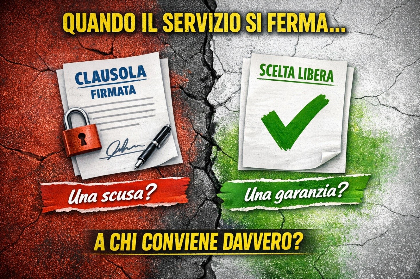 🔐 Una clausola è una promessa scritta.
Ma se il servizio si ferma… quella promessa regge davvero?
O serve solo a chi l’ha scritta?
Nel vending – e in tanti altri settori – le clausole sembrano rassicuranti. Ma troppo spesso diventano alibi, non garanzie.
Noi crediamo in un’altra strada.
✅ Quella della scelta libera.
✅ Della fiducia guadagnata, non imposta.
✅ Di un servizio che si rinnova ogni giorno, non una volta sola alla firma.
Scopri perché le vere garanzie non sono nei contratti, ma nei comportamenti.
👉 Leggi l’articolo completo qui: www.eurocedibe.it/post/una-clausola-è-una-promessa-scritta-ma-quando-il-servizio-si-ferma-quella-promessa-tiene-davvero
Per saperne di più:
www.eurocedibe.it/distributorisenzavincolicontrattuali
#vending #fiducia #servizi #libertà #businessetico #clientecentrale #eurocedibe