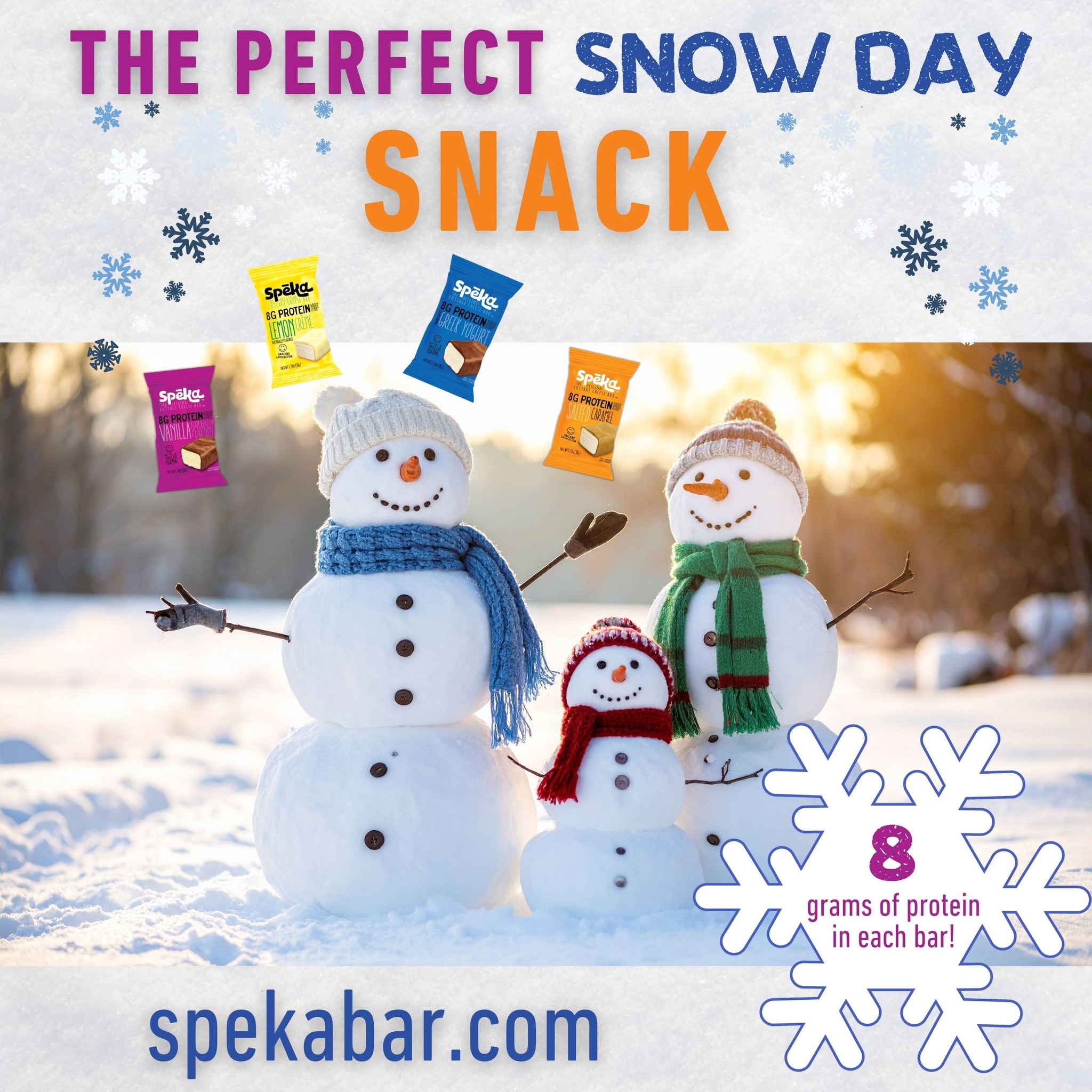 ❄️Cold hands, happy hearts, and a snack that keeps up.❄️
Speka bars bring 8 grams of protein to every snow-filled adventure—because winter fun deserves great fuel.
#SnowDaySnack #WinterSnack #HealthySnacking #SpekaBar #CottageCheesePower
