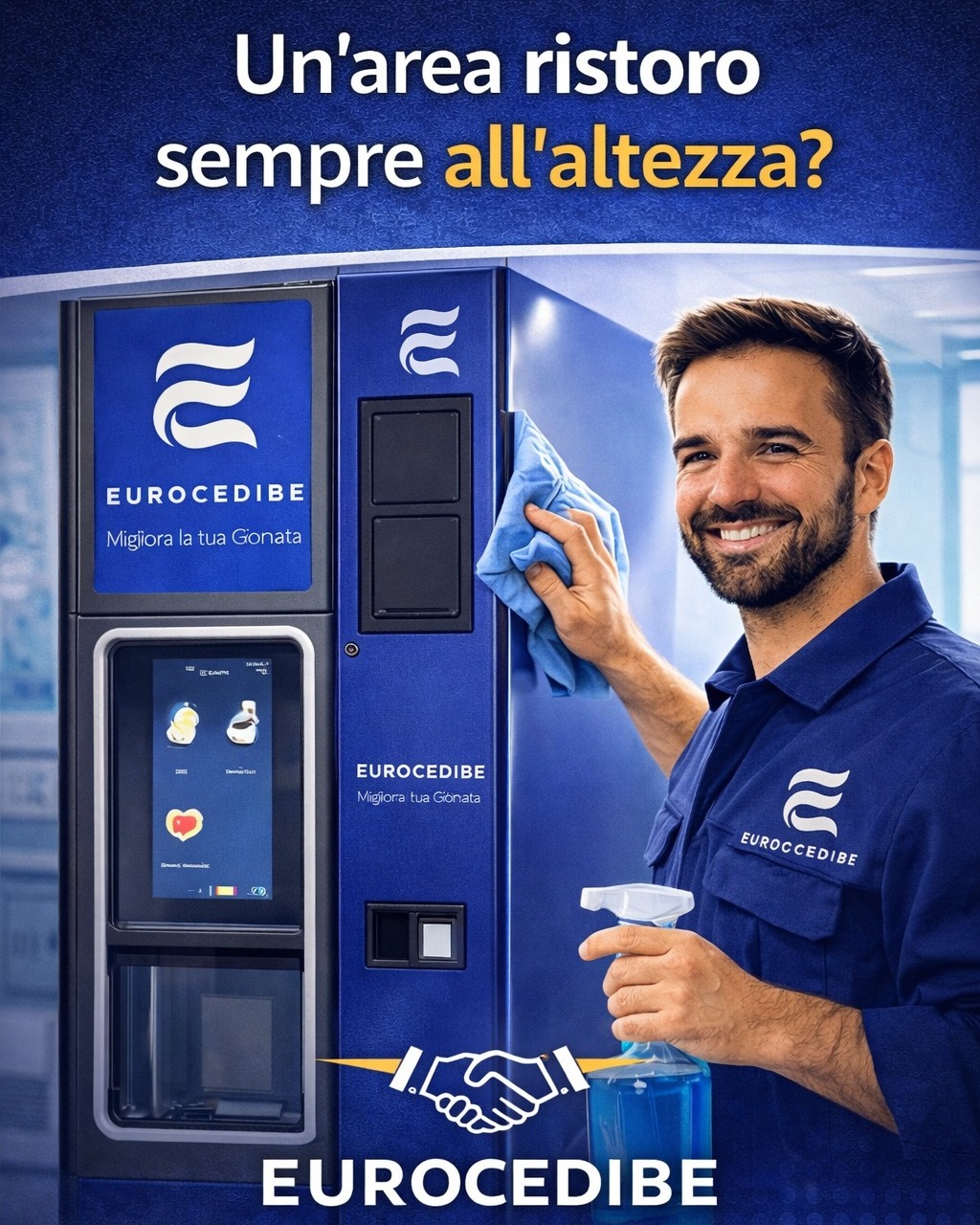 Ti è mai capitato di fermarti al distributore automatico e pensare:
“Ma qui chi ci lavora… un branco di fantasmi?”
Macchie di caffè secche, zucchero ovunque, palette che sembrano uscite da una battaglia… e nessuno che alzi un dito.
Non è solo brutto da vedere.
È un segnale chiaro: qui manca il rispetto.
Per l’ambiente di lavoro, per le persone, per l’azienda.
Perché una zona ristoro trascurata comunica più di mille parole.
E dice: disorganizzazione, sciatteria, superficialità.
Noi la vediamo diversamente.
Per noi l’igiene non è una voce a parte nel contratto. È il punto di partenza.
Ogni macchina segue un programma preciso di pulizia e sanificazione.
Ogni nostro operatore è formato per lasciare l’area ristoro meglio di come l’ha trovata. Sempre.
Perché sappiamo che ogni dettaglio parla di te, della tua azienda, del valore che dai a chi ci lavora ogni giorno.
Vuoi un’area ristoro che sia all’altezza delle persone che la vivono?
Inizia da qui:
🌎 https://www.eurocedibe.it/miglioralatuagiornata
📞 800.943.011
📧 info@eurocedibe.it
#Eurocedibe #PuliziaCheParlaChiaro #ImmagineAziendale #Rispetto #ServizioVending