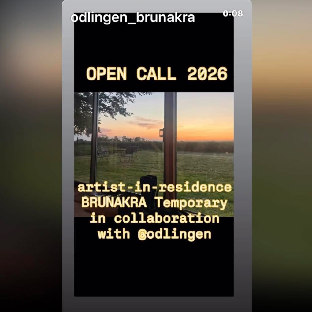 Shared post from @odlingen_brunakra :
---
" Open Call: Spring Practice residency
BRUNAKRA is happy to announce an open call for artist-in-residence to join our ongoing fieldwork and exploration of 1.7 hectare farming land in front of the Baltic Sea in the very south east of Sweden. Link in bio.
Period: April through May 2026 - approximately four weeks.
Deadline: February 28th
Applications should be sent through the form at brunakra.com/apply
We welcome applications from artists working in any medium or approach who are interested in experimental, site-responsive, and process-oriented work.
The residency provides access to the farm, a stipend to cover living expenses and accommodation, ongoing dialogue with the curator-in-residence, Gunnel Pettersson and support for the development of new work in dialogue with the site’s material, historical and environmental conditions.
The residency is funded through Region Skåne "
---