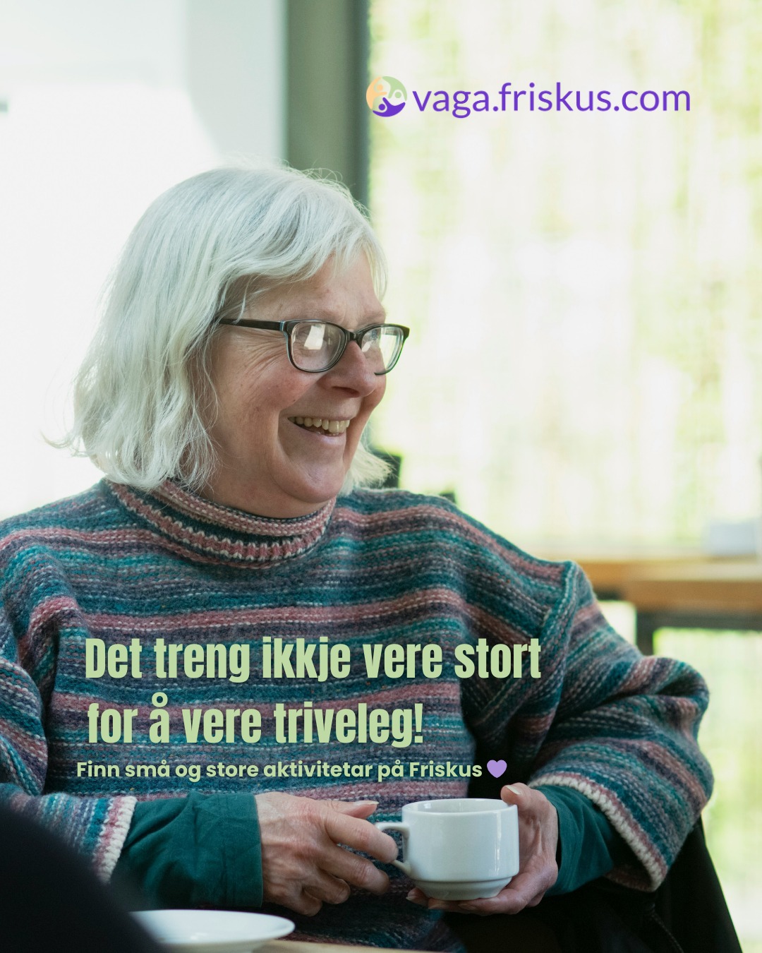 DET TRENG IKKJE VERA STORT FOR Å VERA TRIVLE!
Eit møte over ein kaffikopp, ein hobbykveld eller ein tur i nærområdet kan vera alt som skal til for å lyse opp dagen!
På Friskus finn du små og store aktivitetar – og nye folk å bli kjent med.
👉 Ta ein titt og sjå kva som skjer nær deg:
vaga.friskus.com
#FriskusInnlandet #Vågå #SmåGleder #Fellesskap #KvaSkjerHosOss