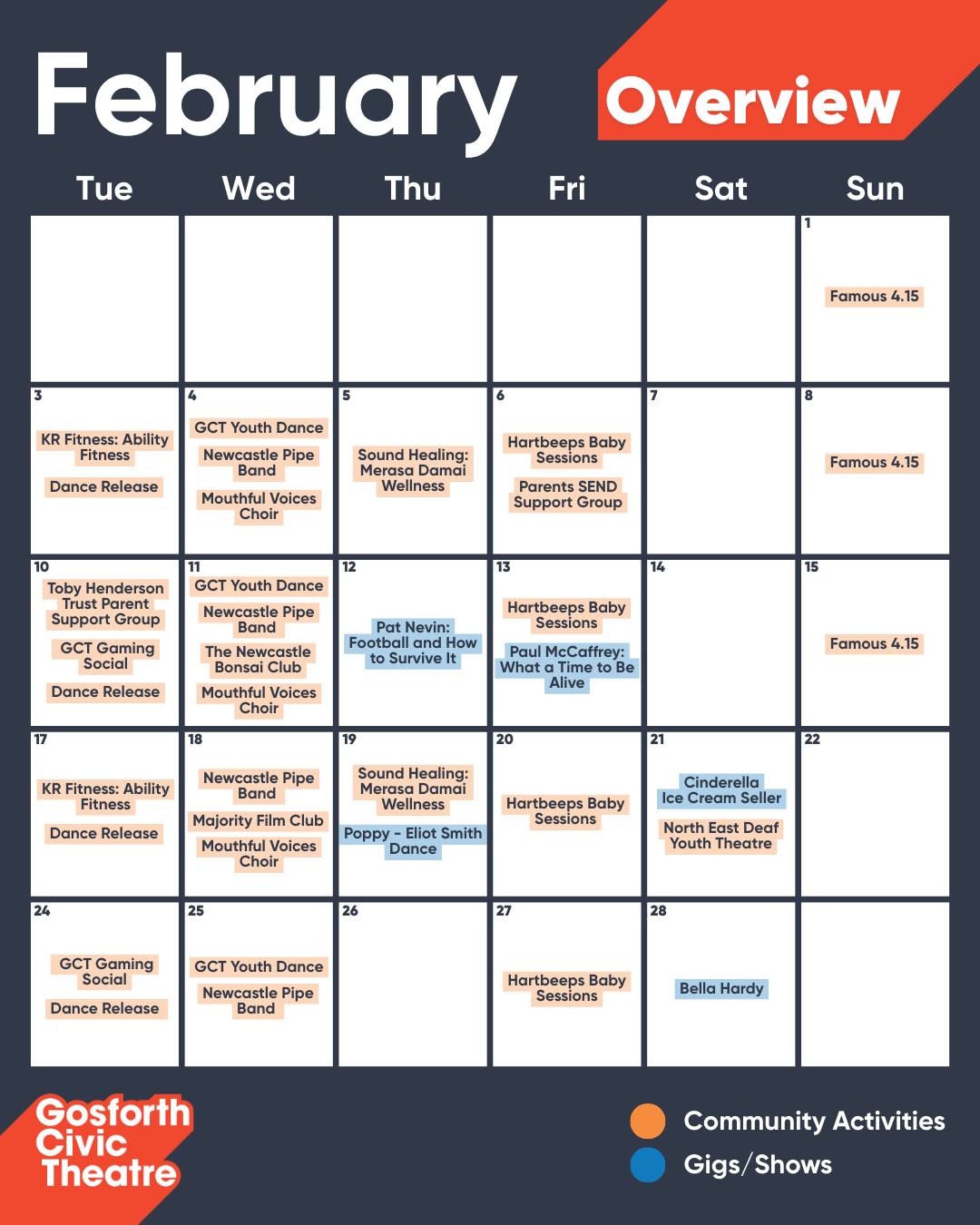 Ready for February? 👀
February brings an array of community activities and shows to enjoy at GCT! Browse our upcoming events, and if you fancy getting involved yourself visit our website via link in bio