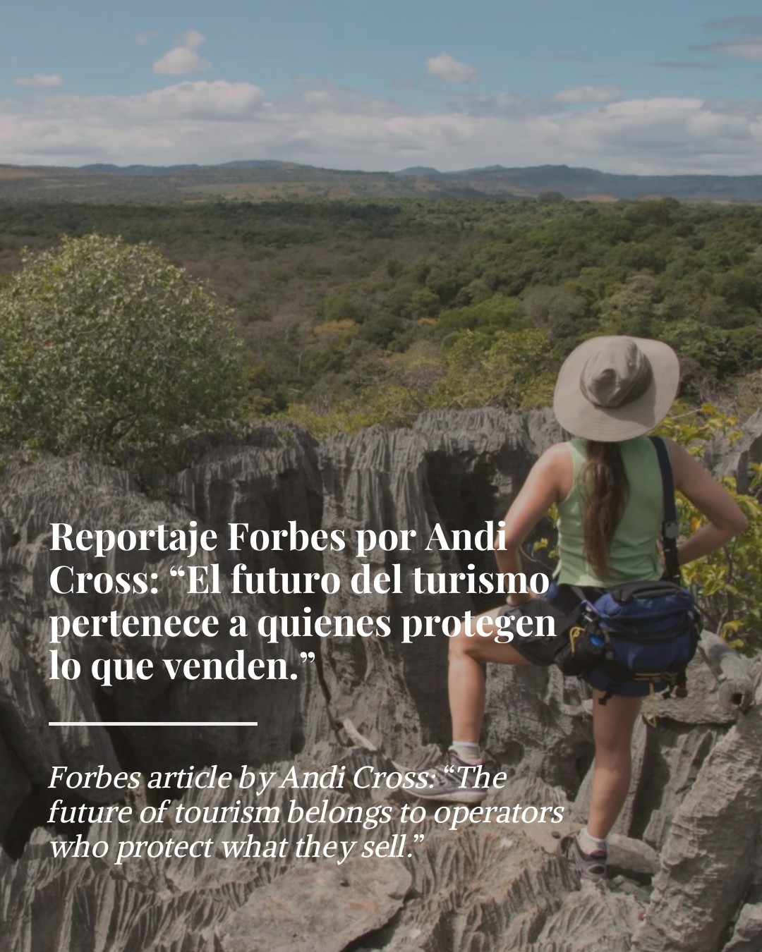 El pasado 2 de enero Forbes publicó un artículo destacando un principio que compartimos profundamente en Fundación Cerro Guido: el futuro del turismo pertenece a quienes protegen lo que venden 🌿✨
La nota resalta que solo aquellos operadores que integran la protección de la naturaleza, la biodiversidad y las comunidades locales en su forma de viajar podrán construir un turismo sostenible y verdadero a largo plazo — un enfoque que promovemos día a día desde nuestro territorio en la Patagonia. 🐾🌎
Desde la ciencia en terreno hasta la convivencia con fauna silvestre, creemos que cuidar el paisaje es parte esencial de cómo queremos que se viaje y se conozca nuestra tierra 🌱
Reportaje: @forbes
Disponible en nuestra web: fundacioncgc.com
-
On January 2nd, Forbes published an article highlighting a principle we deeply believe in at Fundación Cerro Guido: the future of travel belongs to operators who protect what they sell 🌿✨
The piece emphasizes that only operators who embed nature protection, biodiversity, and local communities into their travel approach can build truly sustainable tourism in the long term — a vision we promote every day in Patagonia. 🐾🌎
From scientific fieldwork to wildlife coexistence, we believe caring for the land is essential to how we want people to experience and know this place 🌱
Report: @forbes
Available on our website: fundacioncgc.com
#TurismoSostenible #Conservación #Patagonia #Forbes #FundacionCerroGuido
