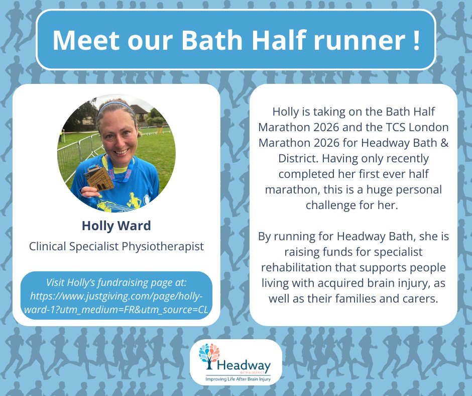 Holly is running the Bath Half Marathon to raise funds for Headway Bath.
For more information about @hollymcc85’s story, go to her fundraising page (link in our bio).
If you’re able to support her fundraising, every donation makes a real difference.
🔗 Donate via the link in our bio 💙
#BathHalf #HeadwayBath #Fundraising #CommunitySupport #Charity