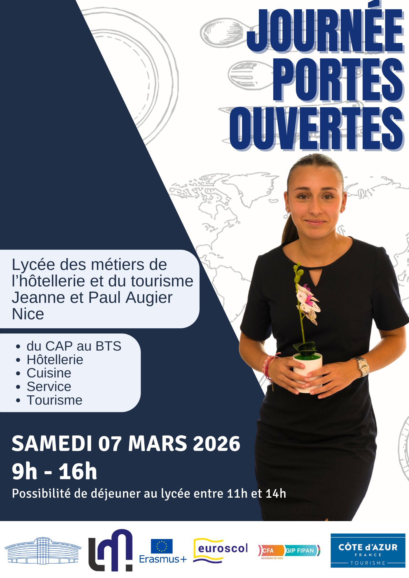 👋 Portes Ouvertes @ Lycée Jeanne et Paul Augier !
Envie de rejoindre une formation d'excellence à Nice ? 🌟 Venez nous rencontrer, visiter nos espaces et poser toutes vos questions !
📍 C'est quand ? Le 7 mars de 9h à 16h
On vous attend nombreux !