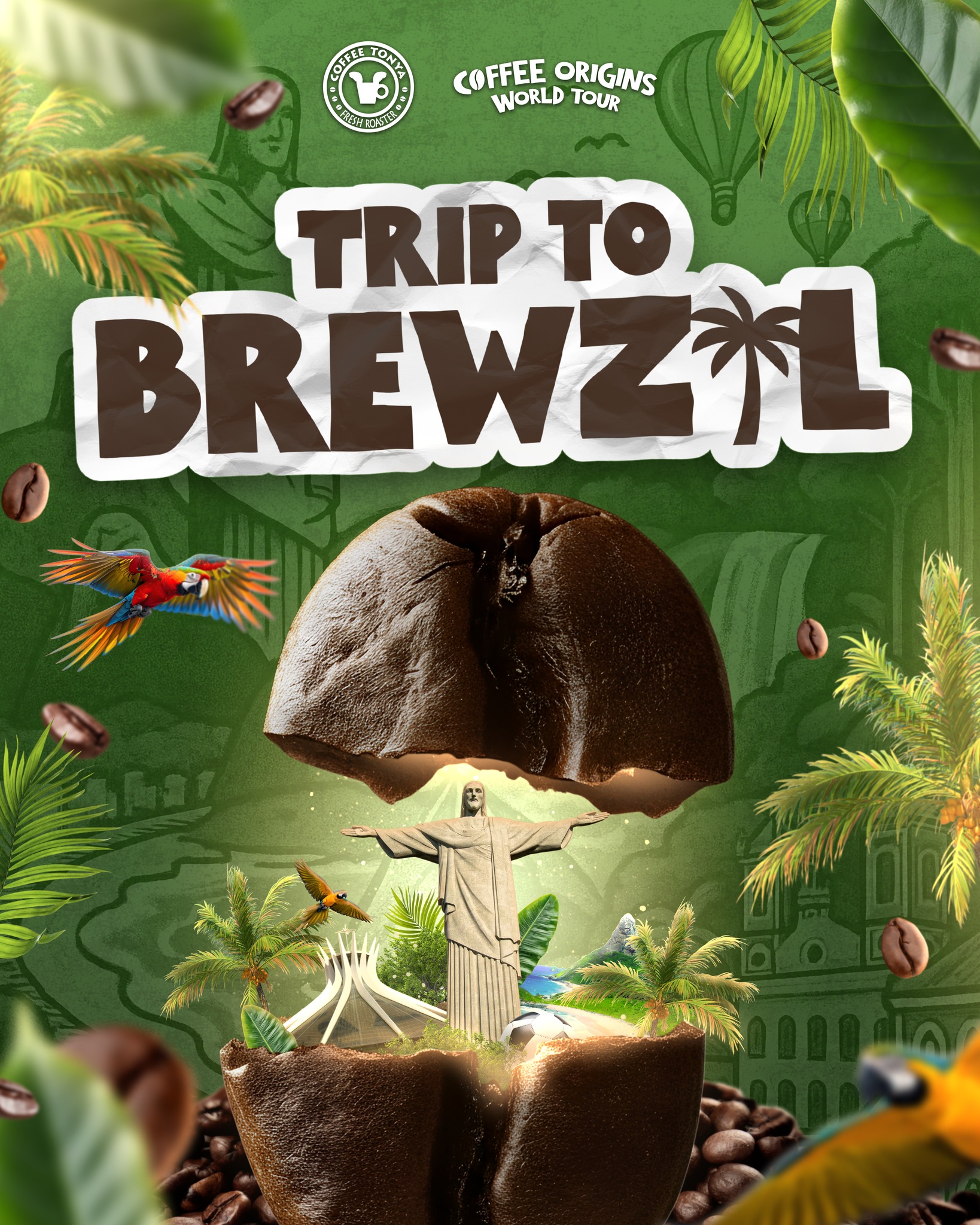 Welcome to BREWZIL! 🇧🇷
The first stop on our Coffee Origins World Tour has officially landed. ✈
Pack your bags (and your mugs)—we’re taking your tastebuds on a tropical getaway to the heart of South America. Experience the carnival of flavors with our featured Brazilian beans, available exclusively until December!.
Remember, don't forget to grab your Bean Passport and fill it with our limited-edition stickers.
Bean Passport Mechanics: https://www.facebook.com/share/p/1E8N3m8h73/
#TripToBrewzil #CoffeeTonyaPH #CoffeeOriginsWorldTour