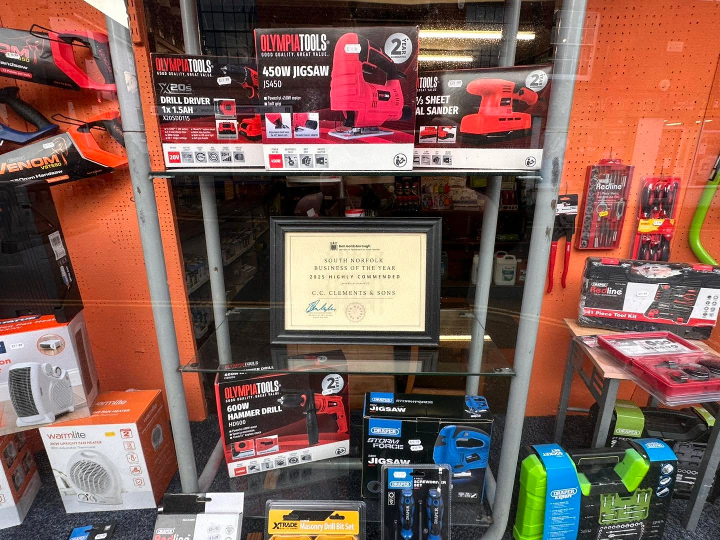 Thank you bengoldsboroughlabour for our certificate. We came runner up in the South Norfolk Business of the Year award for 2025. It’s now displayed proudly in our window. #clementsandsons #clements #visitwymondham #ironmongery #celebrate #business #of #the #businessoftheyear #businessoftheyearaward #south #Norfolk #southnorfolk