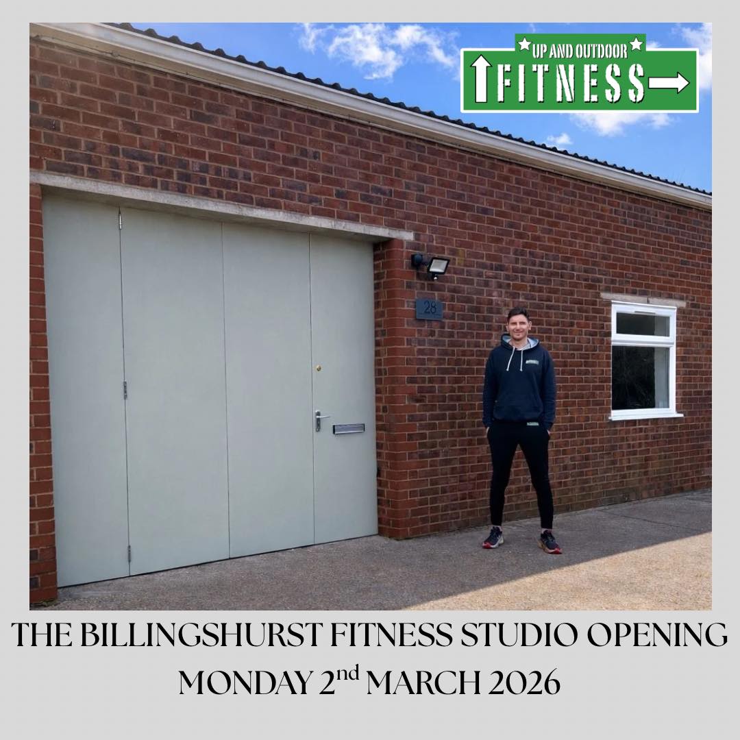 🎉 BIG NEWS… the new Billingshurst Fitness Studio is opening! 🎉
After 18 years coaching (starting as a 20-year-old gym apprentice at Holbrook Club), 11 years running bootcamp, and 5.5 years in my first studio… it’s all led to this.
From 2nd March we’re moving into my bigger studio in Billingshurst — everything under one roof, built to create an amazing community and get you real results.
✅ Weather-proof venue = consistent training all year round
✅ Large shutter door for that indoor/outdoor feel
✅ And we’re not saying goodbye to outdoor forever — as I can still take sessions outdoors
Jubilee Fields has been a huge part of our story ❤️
So yes — outdoor bootcamp at Jubilee Fields will be ending as we switch to the new venue.
📍 Final Jubilee Fields bootcamp: Saturday 28th Feb
🌟 New studio opens: Monday 2nd March
Current members: I’ll be messaging you instructions to switch your membership over so you can start booking classes.
Bookings from 2nd February
View the new website ➡️ https://www.upandoutdoorfitness.co.uk