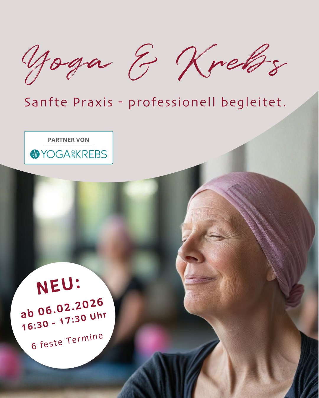 🤍Onko Yoga – ein geschützter Raum für dich
🙏Eine Krebsdiagnose verändert vieles. Körperlich. Emotional. Mental.
Onko Yoga schafft einen sicheren Raum, in dem du wieder in behutsamen Kontakt mit deinem Körper kommen darfst – ohne Leistungsdruck, ohne Erwartungen.
🧘Dieser speziell konzipierte Yoga-Kurs richtet sich an Menschen mit einer aktuellen oder überstandenen Krebserkrankung. Die sanften Bewegungen, Atemübungen und Entspannungssequenzen unterstützen dich dabei, Kraft zu sammeln, Nebenwirkungen von Therapie und Stress zu lindern und wieder mehr Vertrauen in den eigenen Körper zu entwickeln.
👉Geleitet wird der Kurs von Nils, zertifizierter Yoga- & Krebs-Lehrer, der mit großer Fachkompetenz, Erfahrung und Feingefühl auf die individuellen Bedürfnisse der Teilnehmenden eingeht.
✨ Was dich erwartet:
– sehr sanfte, angepasste Yogaübungen
– Atemarbeit zur Unterstützung des Nervensystems
– tiefe Entspannungsphasen
– ein geschlossener, vertrauter Kursrahmen für maximale Sicherheit und Intimität
🕊 Geschlossener Kurs, damit Vertrauen wachsen darf und ein geschützter Kreis entsteht.
📅 Start: Freitag, 06.02.2026
🕟 Zeit: 16:30 – 17:30 Uhr
🧘♀️ Dauer: 6 Termine
💶 Kosten: 84 € (kein Wellpass)
📍 Ort: Yogaraum Ravensburg
🙏Wenn du spürst, dass dieser Kurs dich unterstützen könnte, melde dich gern in Ruhe an oder wende dich bei Fragen vertrauensvoll an uns.
👆Mehr Informationen findest du auf unserer Homepage. Link in Bio.
#onkoyoga #yogaundkrebs #achtsamkeit #sanftebewegung #heilungsweg
#yogaraumravensburg #geschützterraum #selbstfürsorge #achtsamyoga
#lebenmitkrebs #krafttanken #nervensystemregulieren #yogatherapie