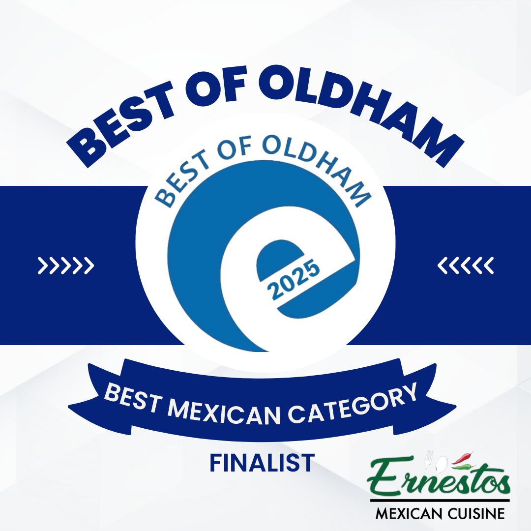 🌮✨ Big news, Oldham County! ✨🌮
We’re beyond thrilled to share that @Ernestos Mexican has been named a Finalist in the Best Mexican category in the 2025 Best of Oldham, held by The Oldham Era!
We are incredibly grateful for everyone who voted, supported us, and continues to show us love. Being part of the Oldham County community truly means the world to us, and we’re so blessed to serve such amazing guests every single day.
Thank you for letting us do what we love — we couldn’t do this without YOU! ❤️🌮🎉