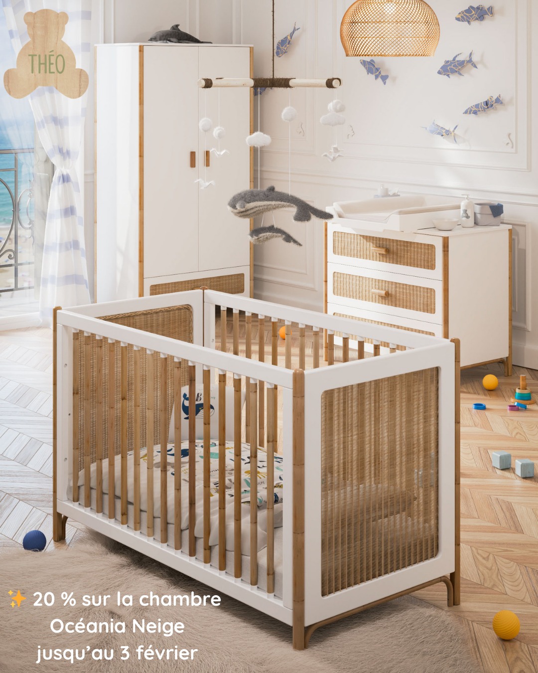 Dernier week-end de soldes ✨ 20 % sur la chambre Océania Neige jusqu’au 3 février
#designfrançais #parentsresponsables #theoetlaplanete #theobebe #viedebebe #decobebe #durable #decoinspiration #chambrebebe #ecoresponsable #conseilsparents #momlife #mobilierbebe #StyleÉlégant #offrelimitee #OcéaniaNeige #PromoHiver #ModeHiver