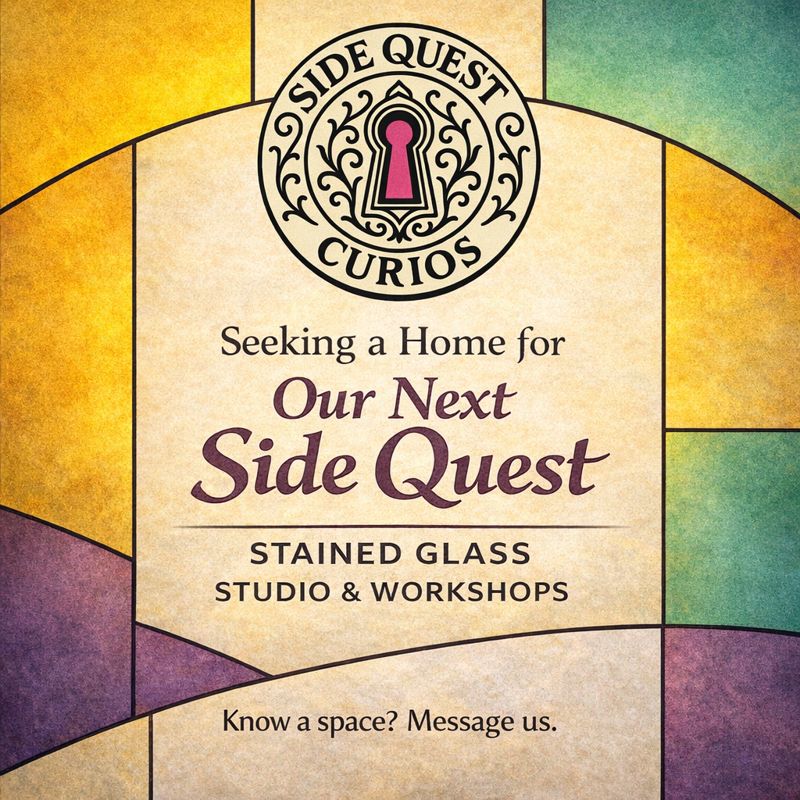 I’m a local stained glass artist looking for an affordable 400+ sq ft studio in Waukesha or nearby towns.
The space will host small workshops and creative work. Open to second-floor or non-storefront spaces.
If you know of something available or coming up, I’d love to connect. DM or use the contact form: https://www.sidequestcurios.com/contact