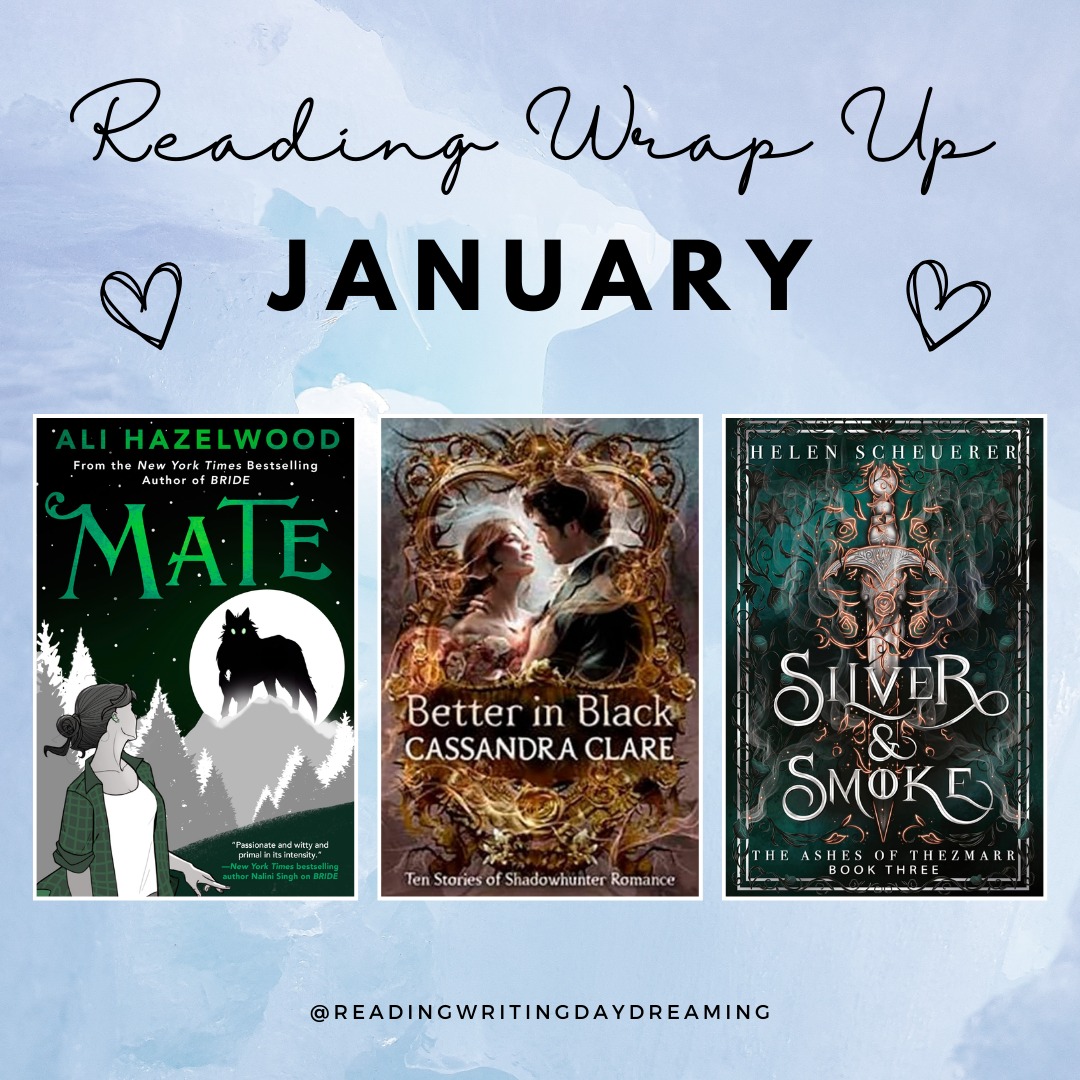 December and January Reading Wrap Up!
I read 2 books in December and three books last month 😊
💟 The Things Gods Break by Abigail Owen
💟 Thorns and Fire by Helen Scheuerer
💟 Mate by Ali Hazelwood
💟 Silver and Smoke by Helen Scheuerer
💟 Better in Black by Cassandra Clare
What did you read last month? Anything I should add to my tbr?
#readingwritingdaydreaming #bookstagram #bookish #bookworm #bookdragon #instabook #igreads #instabook #booksbooksbooks #booksofinstagram #readersofinstagram #read #reading