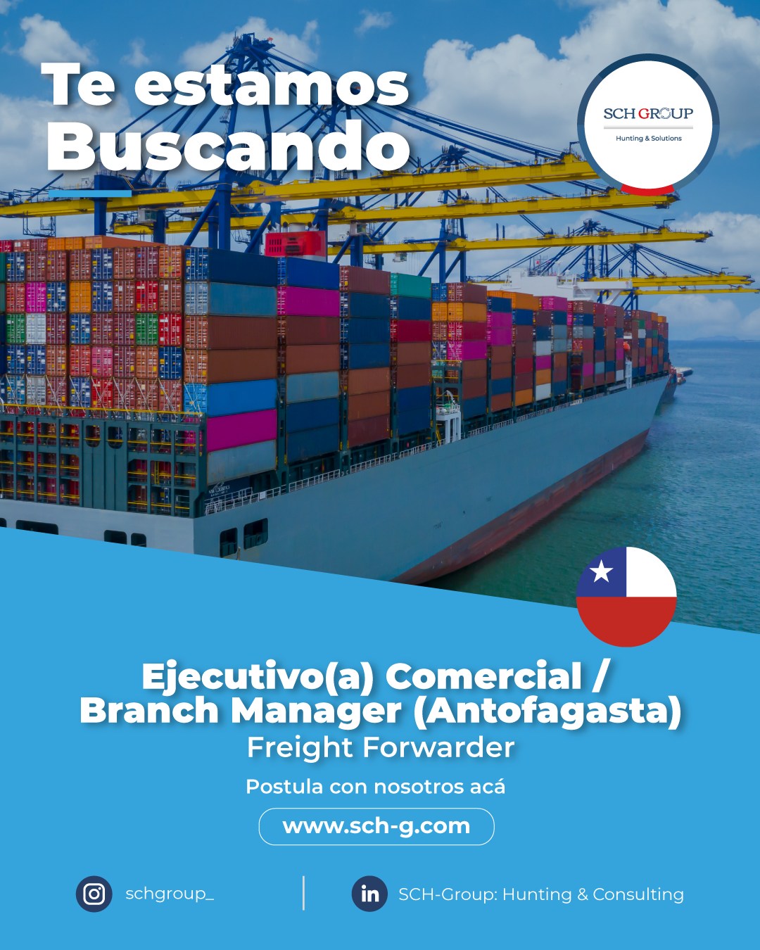 ¡Atención Antofagasta!
Te estamos buscando 🔍
Buscamos a los mejores profesionales, para el área de Aduana y Comercio Exterior.
Te invitamos a revisar esta nueva oportunidad:
https://lnkd.in/dQ7TxqGF
SCHGroup: Hunting & Consulting