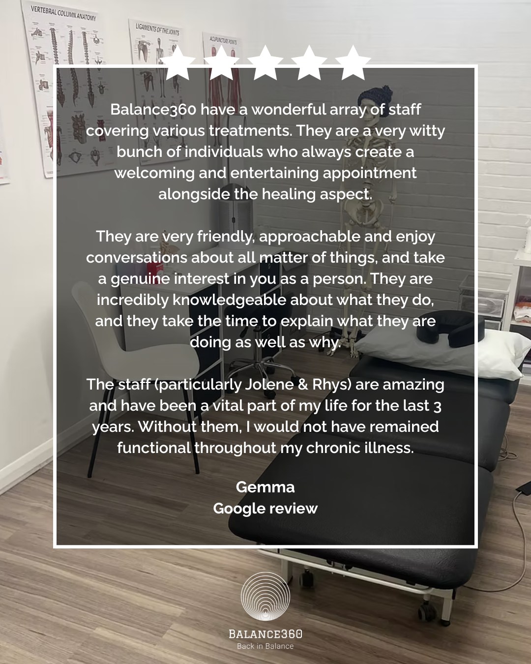Gemma’s words capture something that sits at the heart of what we do, but more importantly, how we do it - a team that combines professional expertise with warmth, personality and genuine human connection.
From the range of treatments available to the welcoming, relaxed atmosphere, our aim is to create appointments that feel supportive as well as effective. Taking time to explain what we’re doing and why, and getting to know people as individuals, is just as important to us as the treatment itself.
To hear that our team has played such a meaningful role in supporting someone through chronic illness over several years is incredibly humbling.
Thank you, Gemma, for trusting us with your care.
Find out more about how we support people across Andover and beyond by clicking the link in our bio.