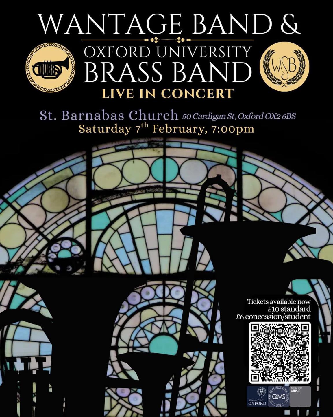 Wantage Band are once again teaming up with Oxford University Brass Band to bring you a brilliant evening of music making.
Both bands are preparing hard for upcoming contests, with WB competing at the Welsh Open and OUBB competing at the incredible Unibrass contest. This is a great chance for the bands to run out technically challenging music, and for you to hear two entertainment sets for the price of one.
This is going to be a great event, and itโs always a pleasure to team up with such talented young musicians. Tickets are available at https://www.wantageband.org/events
#educationoxfordshire #musicinoxfordshire #brassband #livemusic #Wantage #Oxfordshire