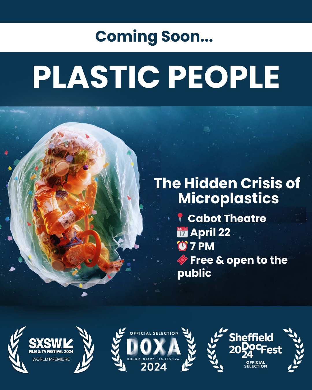Join us on Earth Day for a free showing of Plastic People, a powerful documentary exploring the growing threat of microplastics on human health.
📅 April 22
⏰ 7 PM
📍 Cabot Theatre
#seasidesustainability #plasticpollution #microplastics #PlasticPeople
