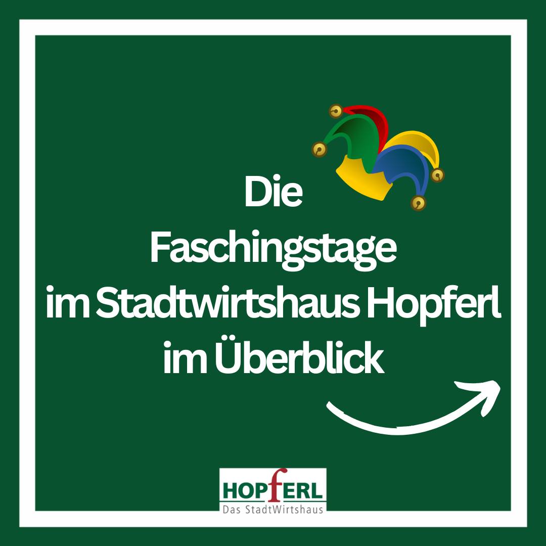 Die Faschingstage im Stadtwirtshaus Hopferl im Überblick 🤡🎉🎊
Montag, 16.02.2026 Fleischknödel-Party ab 17:30 Uhr (bitte um Reservierung)
Live Musik mit Rosi & Hans ab 19:30 Uhr
Dienstag, 17.02.2026 Kult-Faschingsdienstag ab 9 Uhr
Live Musik mit Alfons & Egon ab 18 Uhr
Aschermittwoch, 18.02.2026 ganztags geschlossen
Wir sind ab Donnerstag, 19.02.2026, 9 Uhr wieder für euch da ☺
Wir freuen uns auf euren Besuch 🥰🎉
#stadtwirtshaus_hopferl #hopferlgenuss
#meineStadtbierzeit #hopferlgmünd
#wirliebenunserearbeit #niederösterreich
#gmündniederösterreich #restaurant
#wirtshauskulturniederösterreich #wirtshauskultur
#fallstaff #fallstaffmagazine #tourismuswaldviertel
#waldviertel #waldviertelliebe #kulinarik