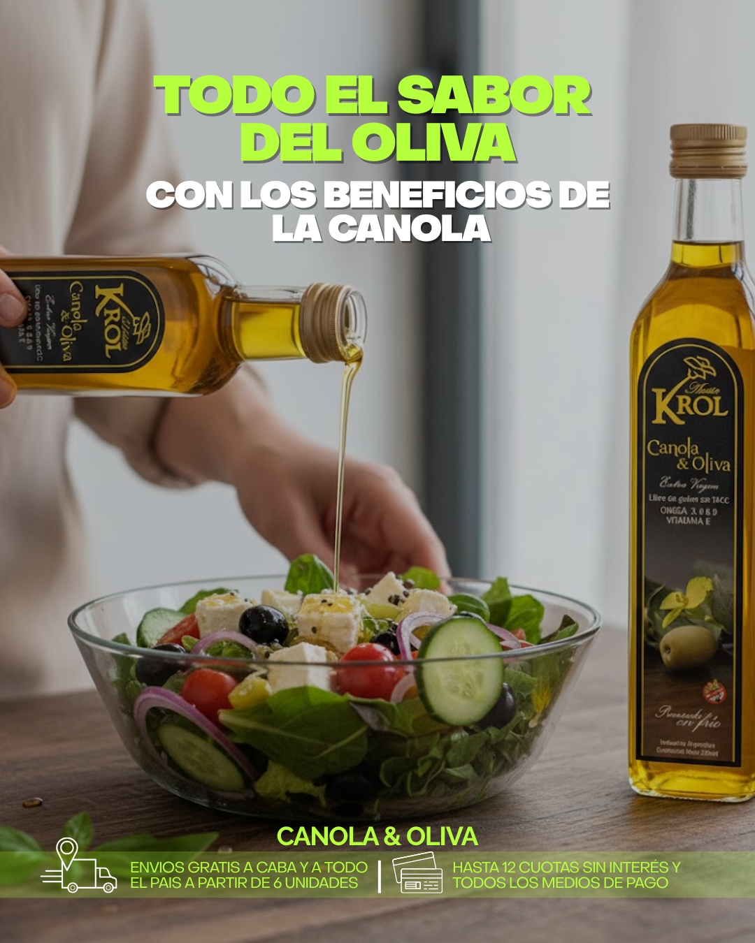 Todo el sabor del oliva, con los beneficios de la canola 💚
KROL Canola & Oliva combina lo mejor de dos mundos:
🥗 Sabor suave y equilibrado
🌿 Grasas saludables para tu día a día
💛 Prensado en frío, sin grasas trans
Ideal para ensaladas, aderezos y una cocina más consciente, todos los días.
👉 Sumalo a tu mesa y sentí la diferencia.
#aceitedeoliva #aceitedeolivavirgenextra #KROL #saludable #ensaladas