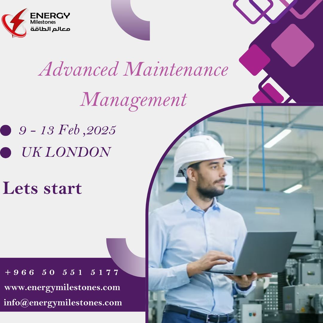 𝑨𝒅𝒗𝒂𝒏𝒄𝒆𝒅 𝑴𝒂𝒊𝒏𝒕𝒆𝒏𝒂𝒏𝒄𝒆 𝑴𝒂𝒏𝒂𝒈𝒆𝒎𝒆𝒏𝒕
.....
https://www.energymilestones.com/product-page/advanced-maintenance-management-19
#Advanced #Maintenance #Management #Energymilestones #Training #Training_center #Energymilestones #Corporation