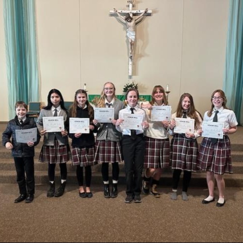 🎉 Congratulations! 🎉
We are so proud of our middle and high school students who earned First Semester Honor Roll recognition with a GPA of 3.6 or higher.
Great job, Ryan, Joan, Tabitha, Emma, Peter, Katrina, Immaculae, and Josie!
Your hard work, dedication, and perseverance have truly paid off. Keep striving for excellence academically and in all that you do! 👏📚✨
#StScholasticaFamily