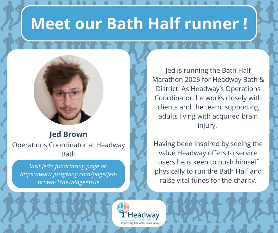 Jed is running the Bath Half Marathon to raise funds for Headway Bath.
For more information about Jed’s journey, go to his fundraising page (link in our bio).
If you’re able to support his fundraising, every donation makes a real difference.
🔗 Donate via the link in our bio 💙
#BathHalf #HeadwayBath #Fundraising #CommunitySupport #Charity