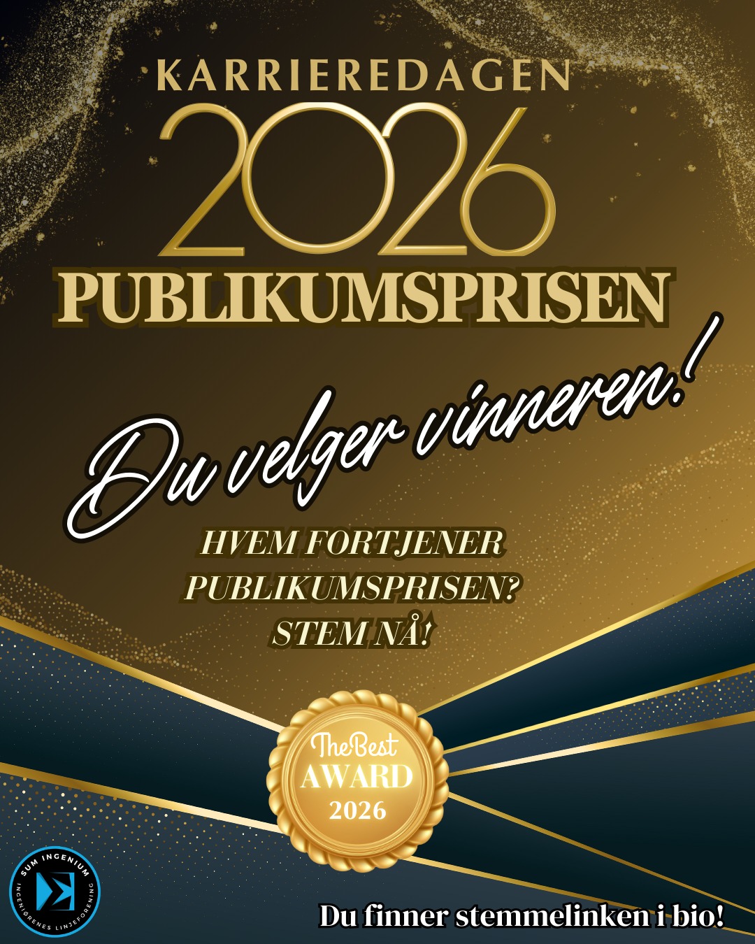 Stem på bedriften som imponerte deg mest på Karrieredagen 2026! 🤩
Link til stemmeskjema finner du via i linken i bio!
Ingen personopplysninger samles inn med mindre du velger å oppgi dem selv.
#Publikumsprisen #Karrieredagen2026 #IngeniumUSN #USN #Studentliv #Karrieredag #StemDinFavoritt #Porsgrunn #Ingeniørstudent