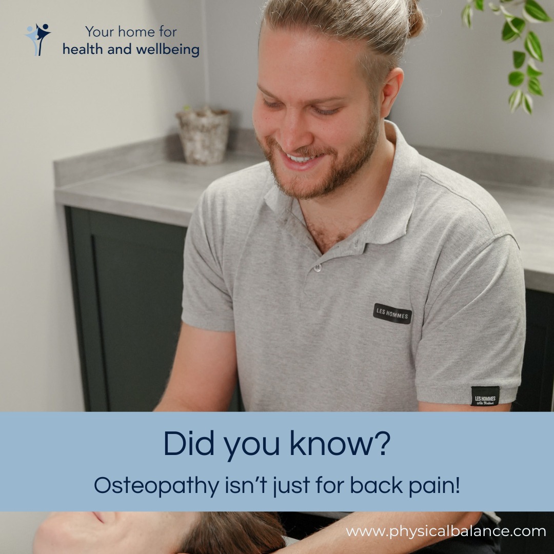 Did you know, Osteopathy isn’t just for back pain! Osteopathy goes way beyond treating aches and pains. It can also help with conditions including:
✔ Migraines
✔ Posture-related problems
✔ Frozen shoulder/ shoulder and elbow pain/ tennis elbow arising from associated musculoskeletal conditions of the back and neck
✔ Sciatica
✔ Arthritic pain
✔ Fibromyalgia
✔ Muscle spasms
✔ Neuralgia
✔ Rheumatic pain
By improving alignment, reducing tension, and enhancing circulation, Osteopathy supports the body's natural ability to heal and function optimally.
We have a team of nine Osteopaths here at Physical Balance - Al, Alex, Andy, Caroline, James, Joe, Kelly, Robyn & Tasha - with appointments available six days a week, from 8am until late (including 8pm on Monday, Tuesday & Thursday and 8.30pm on Wednesday), and until 2pm on a Saturday.
To find out more, or to book an appointment, visit our website (link in our bio) or call us on 01256 770022 and we'll be happy to assist 😊 #physicalbalance #thestudioatphysicalbalance #basingstokeclinic #osteopathybasingstoke #osteobasingstoke #physicalbalanceintroduces #howcanosteopathyhelpme
