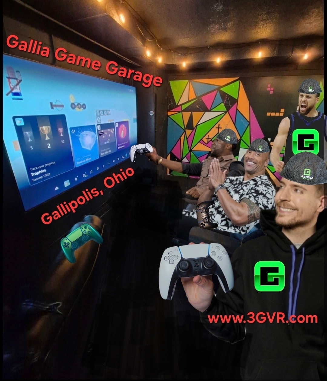 I just gave MrBeast $10,000 to leave because he wouldn't stop screen-peeking. 🙄
Even the world's biggest stars can't handle the competition at Gallia Game Garage. Come see if you have better sportsmanship than Steph and The Rock.
#mrbeast #therock #stephencurry #kevinhart #gaming #3gvr #galliagamegarage