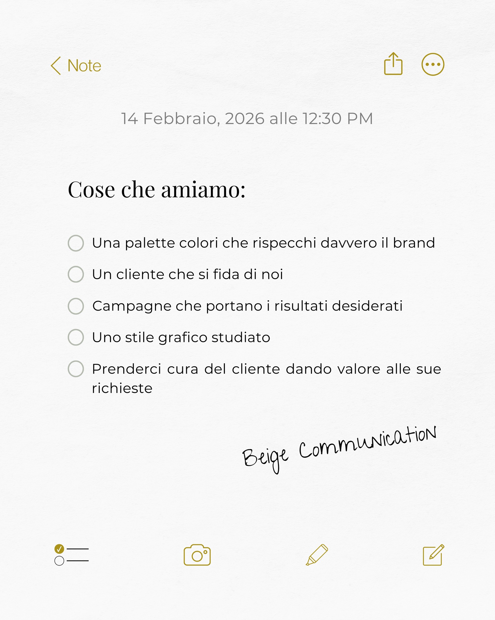 Per noi, amare il nostro lavoro significa questo: fare scelte consapevoli, costruire fiducia e prenderci cura di ogni progetto con attenzione.
E tu cosa ami del tuo lavoro? 🤍
______
#beigecommunicationlab #communicationdesign