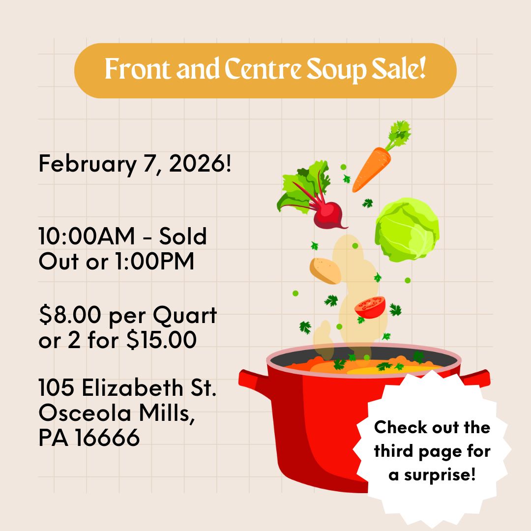 It is time for another soup sale! Join us this Saturday for one of the last few sales of the season. This week, we have a particular treat: we will have two lunch options available in addition to the quarts of soup. Starting at 11am we will have a hotdog + chips for $2.00 and a bowl of chicken noodle soup for $2.00. We hope to see you there!