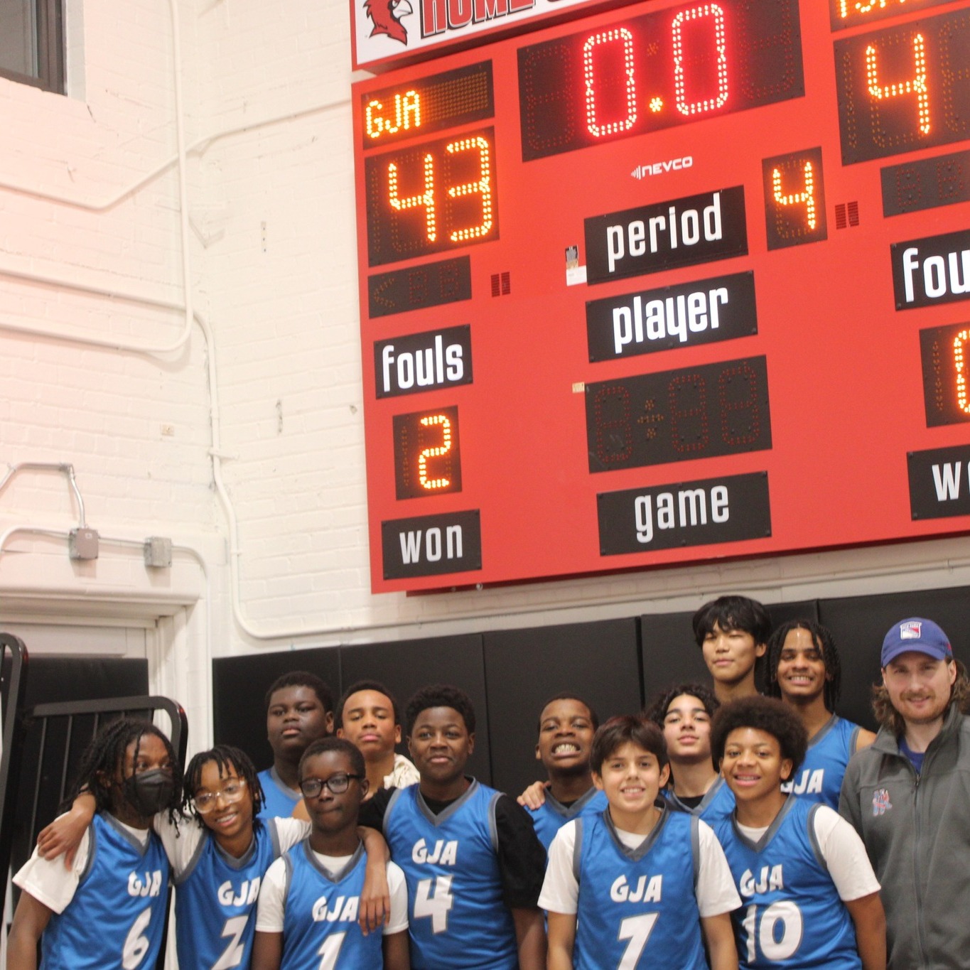 GJA Basketballs first win! Last night, GJA defeated Tompkins Square Middle School 43-41. The boys worked hard, played hard, and won as a team with everyone playing a vital role in a well-earned win. Great job team.
#haveagjaday #needblindadmission #financialaidforall