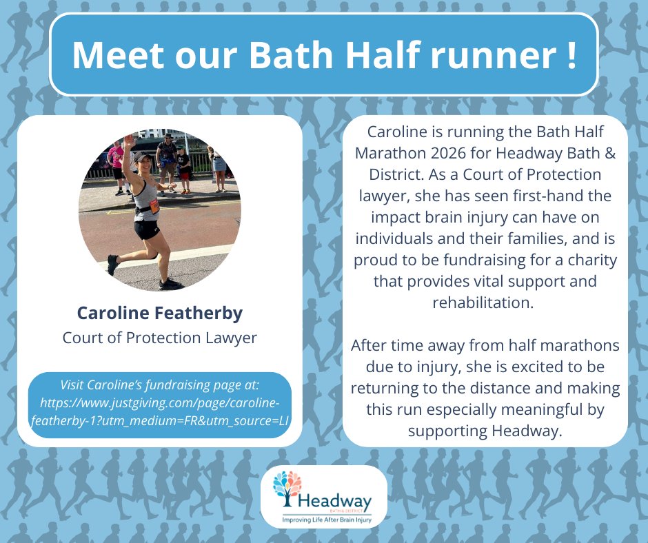 Caroline is running the Bath Half Marathon to raise funds for Headway Bath.
For more information about Caroline’s journey, go to her fundraising page (link in our bio).
If you’re able to support her fundraising, every donation makes a real difference.
🔗 Donate via the link in our bio 💙
#BathHalf #HeadwayBath #Fundraising #CommunitySupport #Charity
