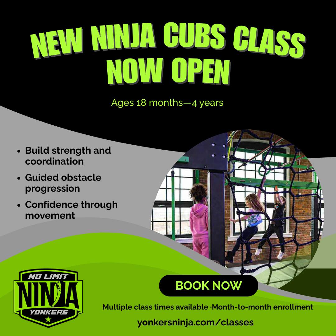 New Ninja Cubs class is now open 🐻🥷
Designed for children 18 months–4 years, Ninja Cubs builds strength, coordination, and confidence through guided obstacle progression in a structured class setting.
Multiple class times are available, including Monday at 4:00 PM, which runs at the same time as Ninja Bears. That makes this an easy option for families with siblings.
Month-to-month enrollment. Limited spots.
👉 yonkersninja.com/classes
Link in bio
#NoLimitNinjaYonkers
#YonkersNY
#WestchesterNY
#yonkersfamilies
#westchesterfamilies
#ToddlerActivities
#preschoolactivities
#NinjaCubs
#KidsMovement
#StructuredPlay