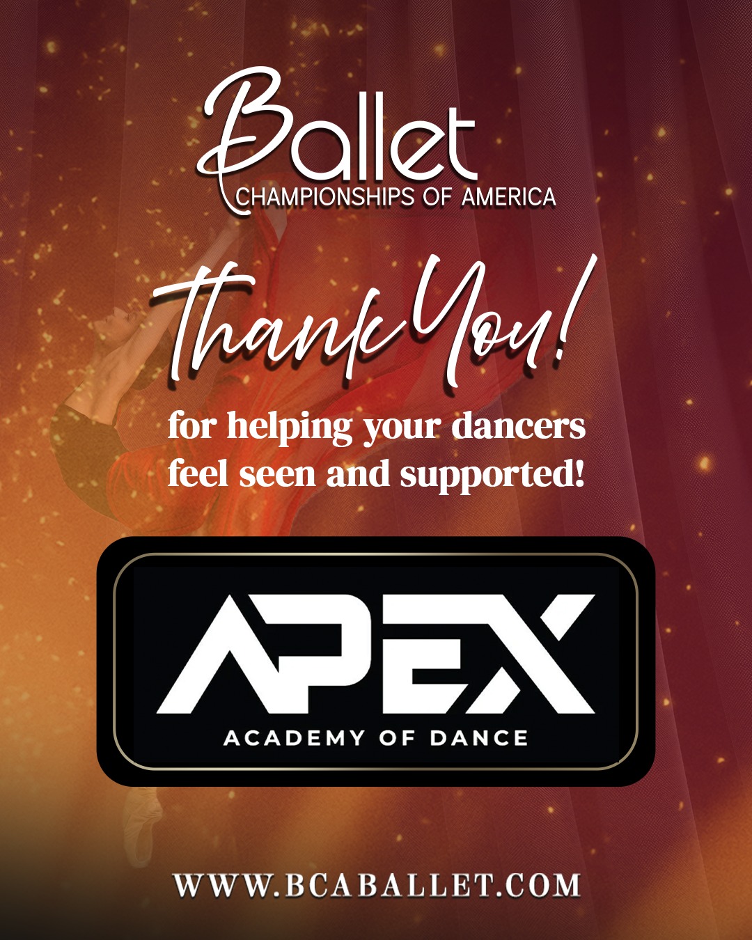 A heartfelt thank you to Apex Academy of Dance apexacademyofdance for attending BCA Los Angeles. Your dancers brought focus, discipline, and heart to the stage. BCA would not be the same without studios like yours.
