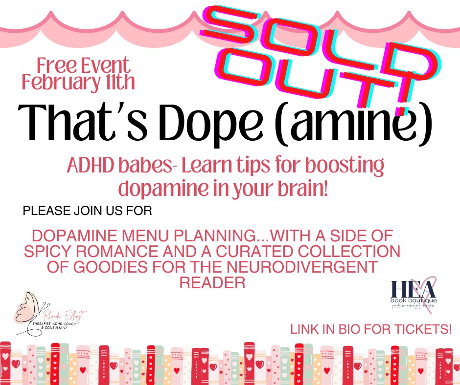Next week's Dopamine Menu Planning event is sold out! Thank you everyone who signed up. I am so excited to connect with you all and help you learn something about how to motivate that ADHD brain. If you missed out on this event be sure to subscribe to my email newsletter to be the first to know about future offerings.