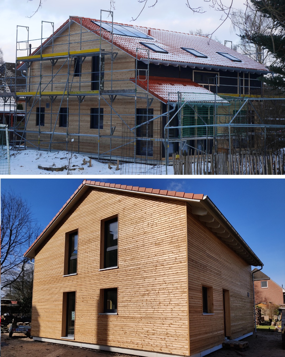 Holzfassaden sind mehr als nur eine Hülle. Sie schaffen Atmosphäre, altern mit Charakter und machen jedes Gebäude einzigartig.
Bei uns bekommst du eine große Auswahl an Profilhölzern wie Duoprofil, Softline und Rauspund, Rhombusprofil, Blockhausprofil und Fassadenschrägprofil. Unsere erfahrenen Zimmerleute verschönern deinen Neu- oder Altbau mit einer Holzfassade aus Lärche, Kiefer oder Fichte. Wir liefern auch farbig behandeltes Holz für deine Hausfassade.
Kontaktiere uns gerne und erzähle uns von deinem Bauvorhaben! 📞04322-69020 oder gleich hier per 📩DM.
#holzfassade #natürlichbauen #holzliebe #architekturmitcharakter