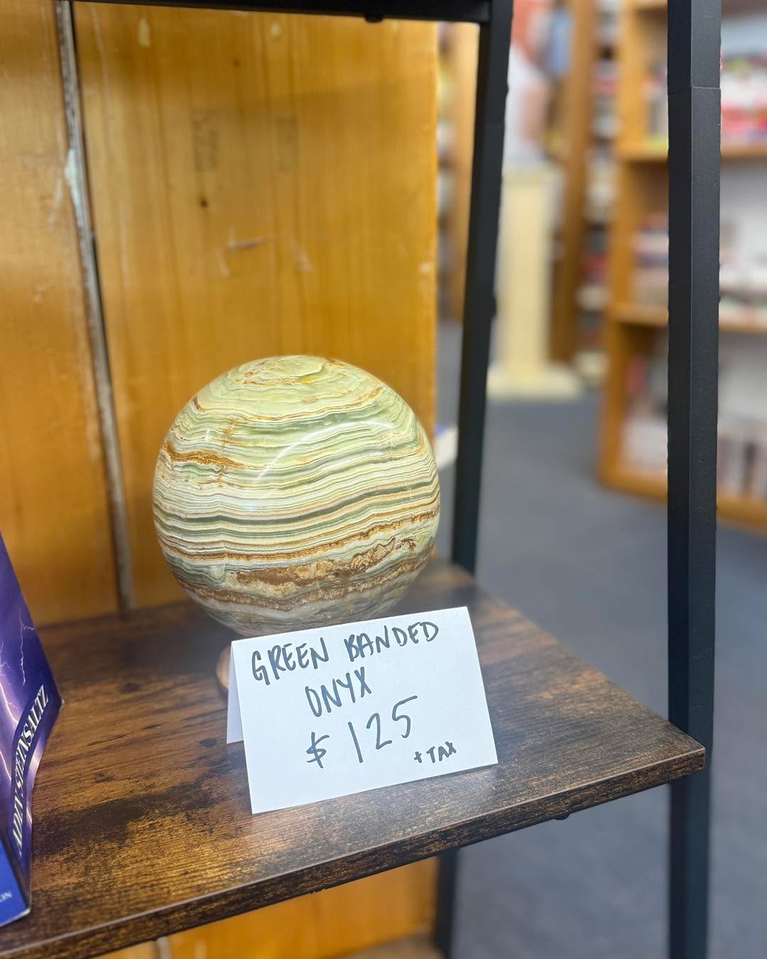 Behold this huge green banded onyx sphere 🌿🟢 — layered swirls of jade, olive, and moss, radiating calm, balance, and grounding energy ✨🌱 Perfect as a centerpiece or meditation focal point to bring nature’s serenity into any space 🕯️🌎 #GreenBandedOnyx #CrystalHealing #HomeDecor