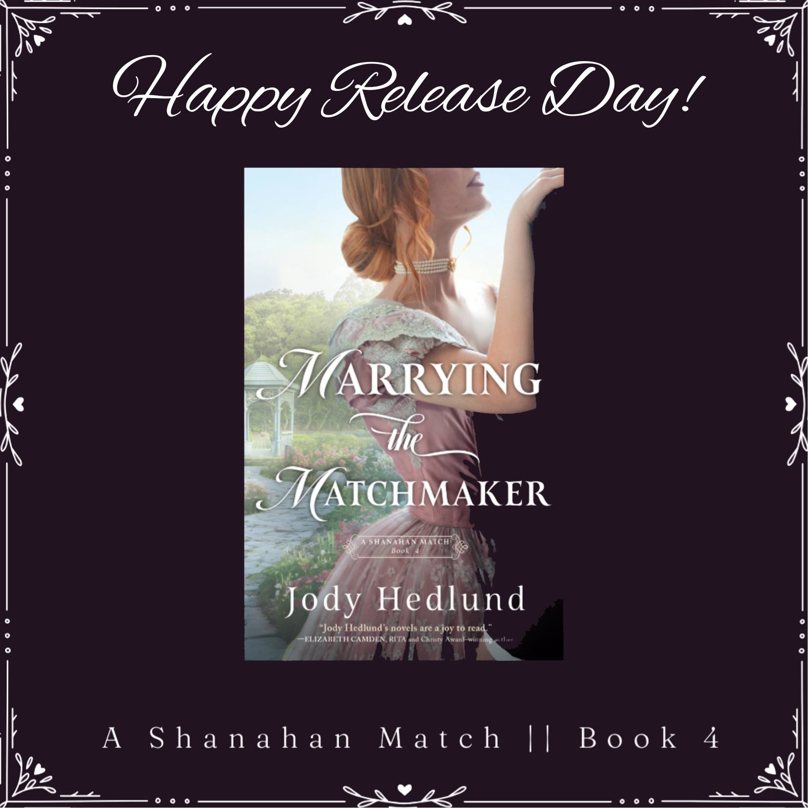 😍😍😍 Yay! Release Day! ⭐️⭐️⭐️⭐️⭐️
I have to be honest, I’ve been waiting for Bellamy’s story since the beginning. To be a truly great matchmaker, Bellamy had to find his own match even though he fears that, like the McKennas who came before him, he’s doomed to fail. And boy, did he ever in Zaira...
See my full review: https://www.genabessire.com/post/book-review-marrying-the-matchmaker-by-jody-hedlund
Buy Now: https://www.amazon.com/Saved-Matchmaker-Shanahan-Match-Book-ebook/dp/B0CTKPCN9V
#bookstagram #releaseday #christianfiction #marryingthematchmaker #bethanyhousepublishers #bethanyhouse #bookpictures #readingcommunity #historicalromance #sweetromance #romancereaders #jodyhedlund #matchmakerbook #matchmaker @jodyhedlund